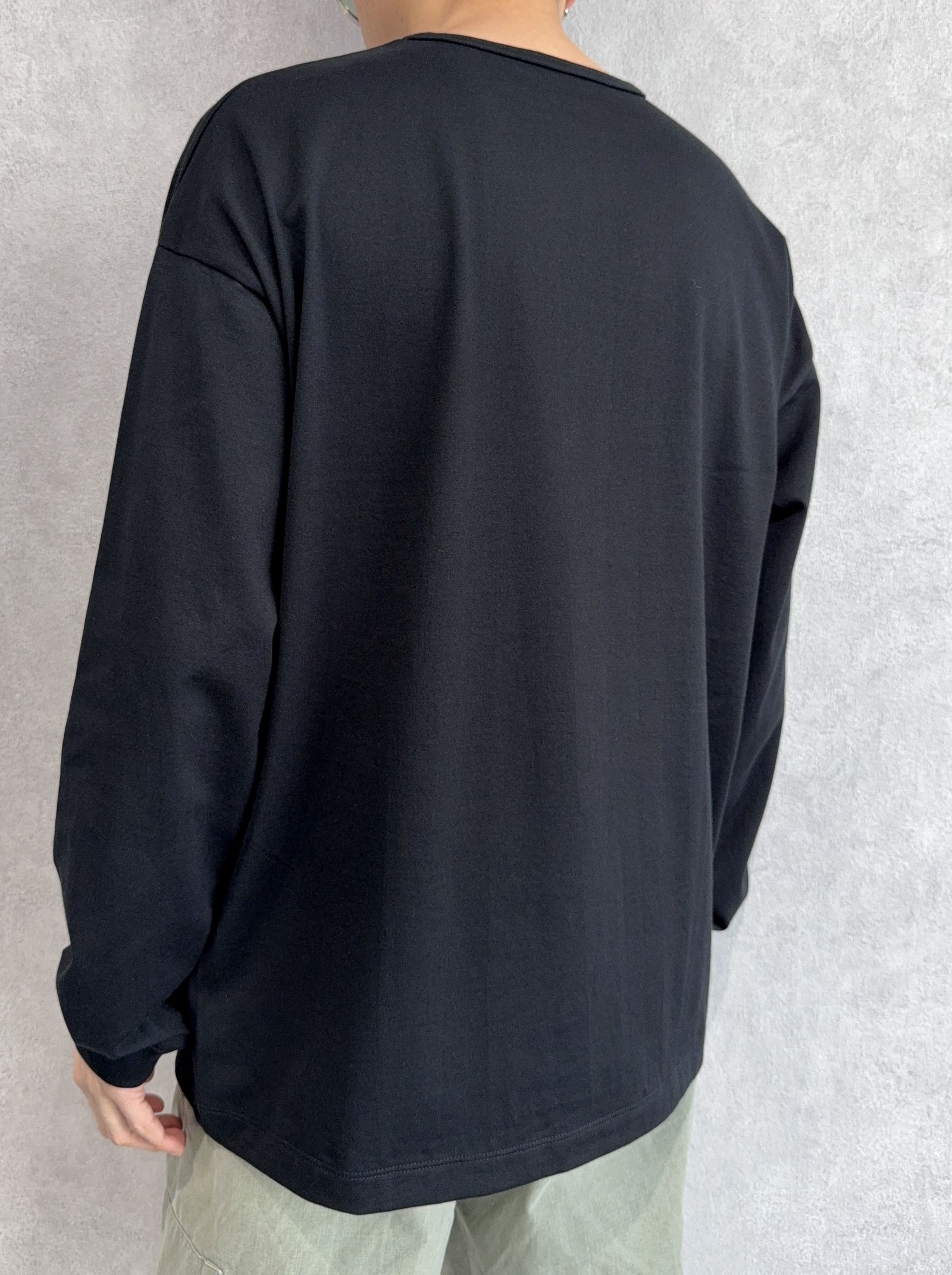 UK OVER LONGSLEEVE TEE / RC41-T-002 / オーバーサイズ長袖ロゴプリントTシャツ / ブラック