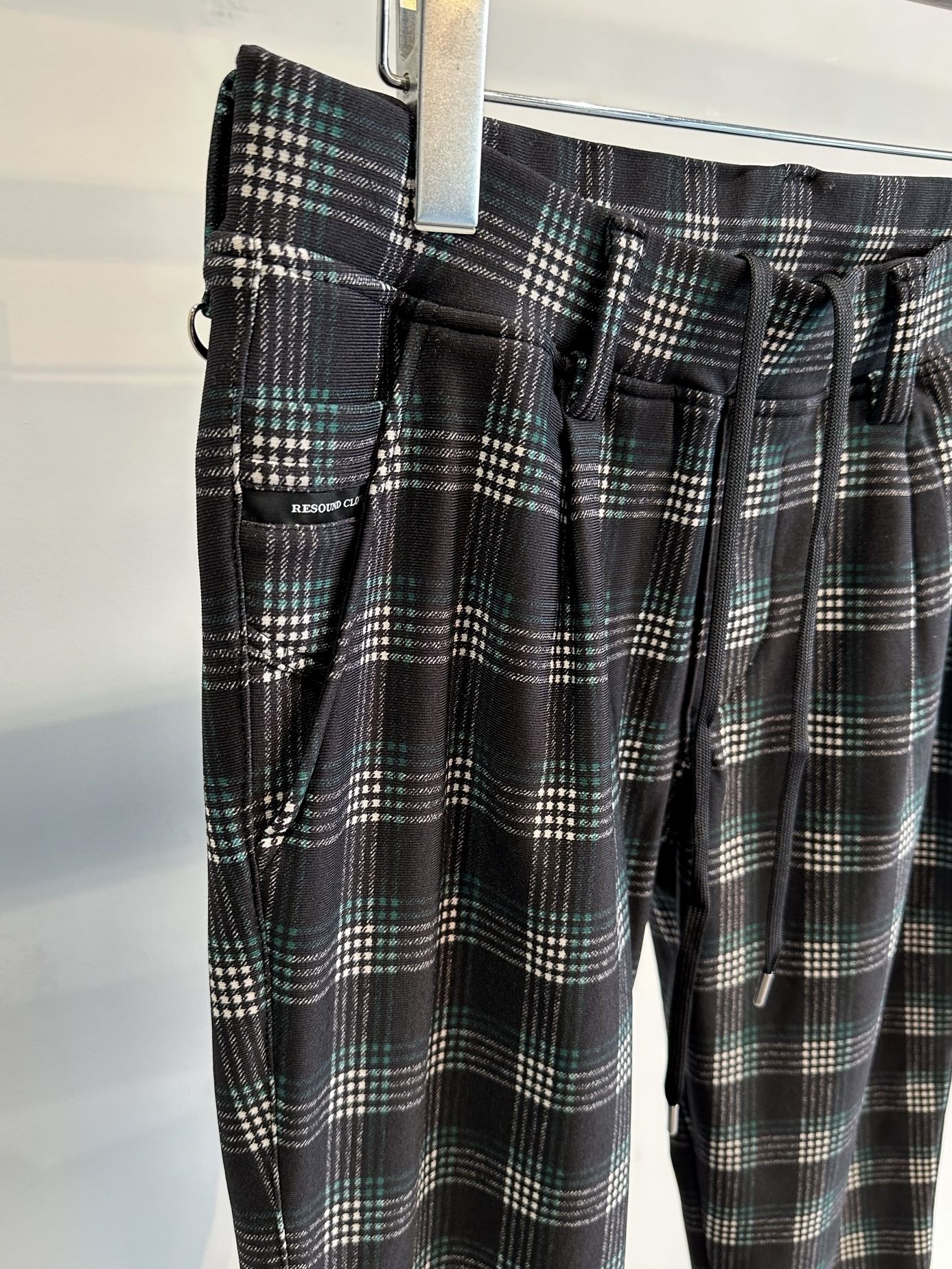 CHRIS EASY HEAT TUCK PANTS / RC30-ST-016HT / 裏起毛タックパンツ / ブラック×グリーンチェック