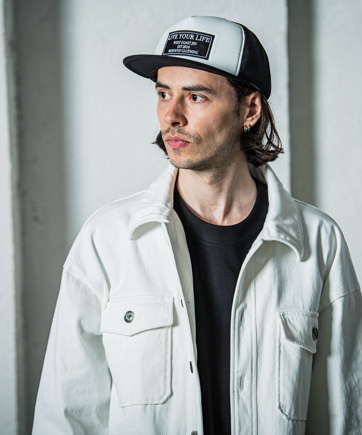 LIVE MESH CAP / RC35-CAP-001 / ロゴワッペンメッシュキャップ / ブラック×ホワイト