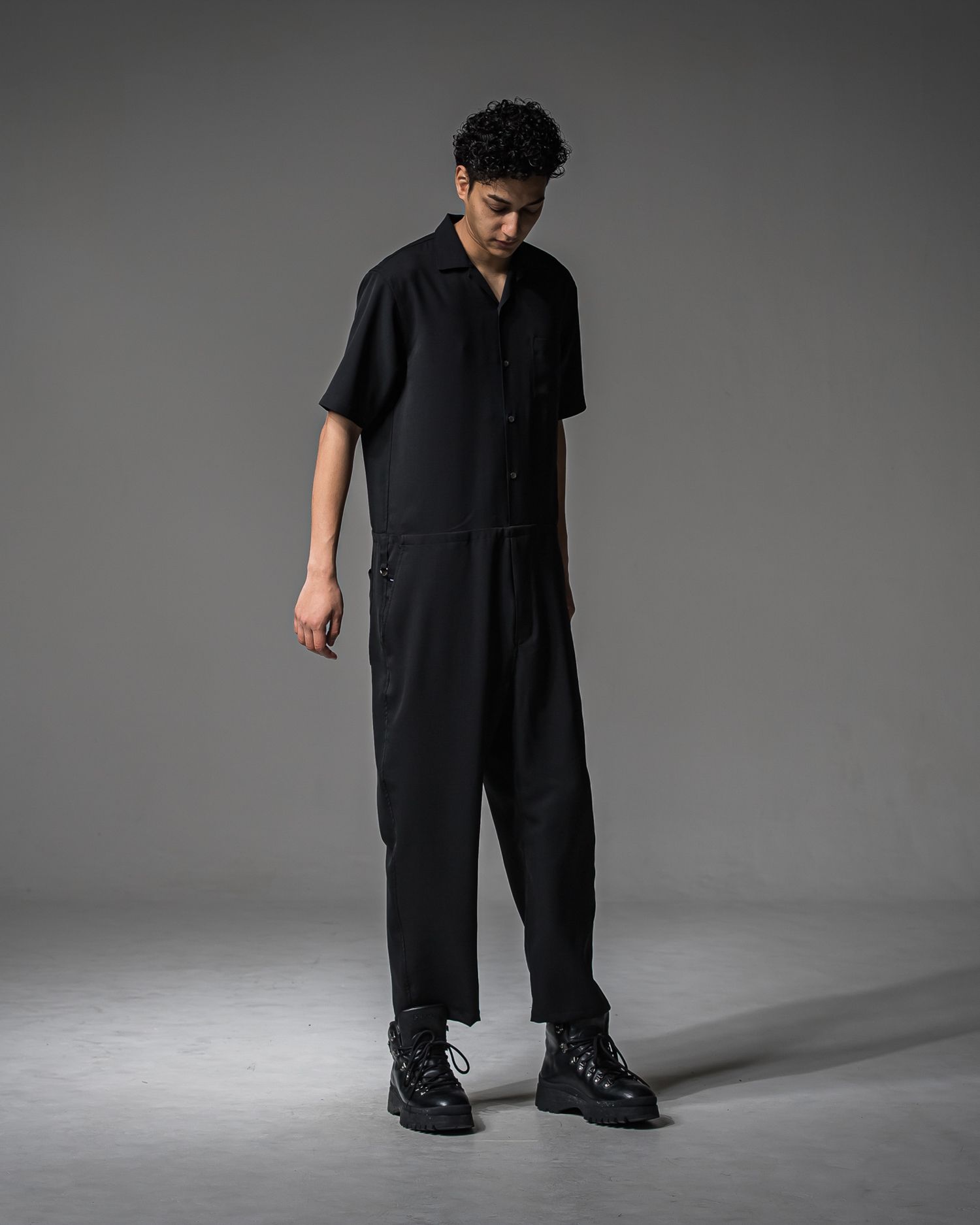 RAGE TWILL HALF ALL IN ONE / DP1-TN-001 / 半袖シャツオールインワン / ブラック (3月中旬入荷予定)