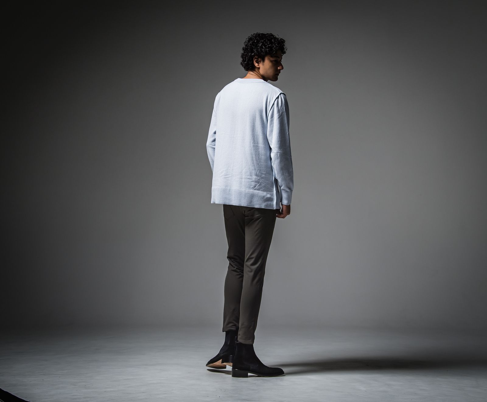 OUT SEAM SWEATER / RC30-K-001 / アウトシームニット / サックス