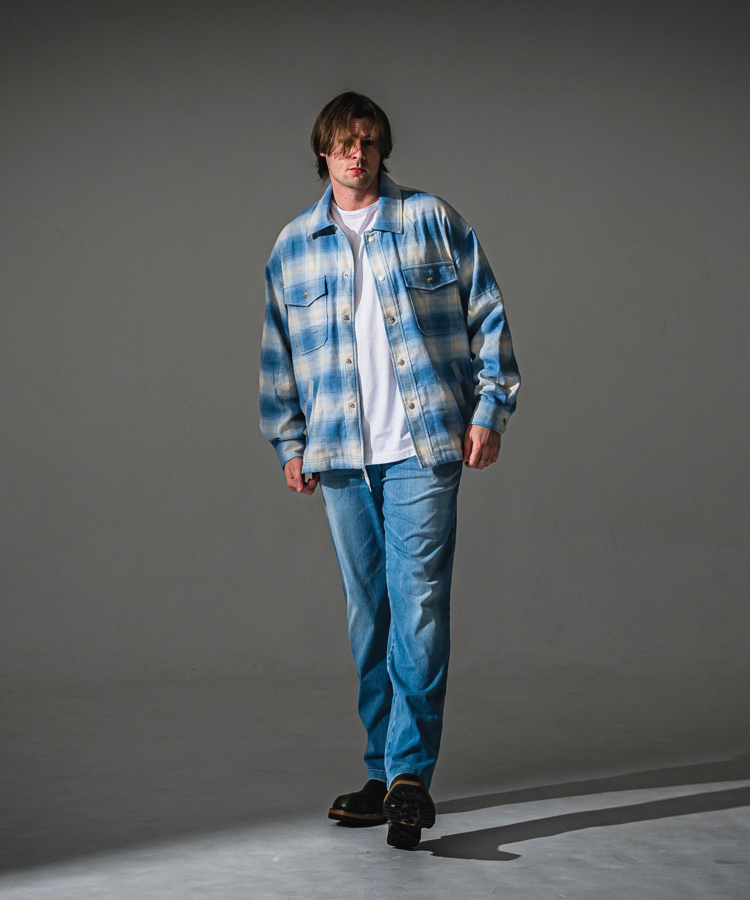 DENIM JERSEY WIDE PT / RC41-ST-016WTD / ライトオンスデニムジャージセミワイドパンツ / ライトインディゴ (8月中旬入荷予定)