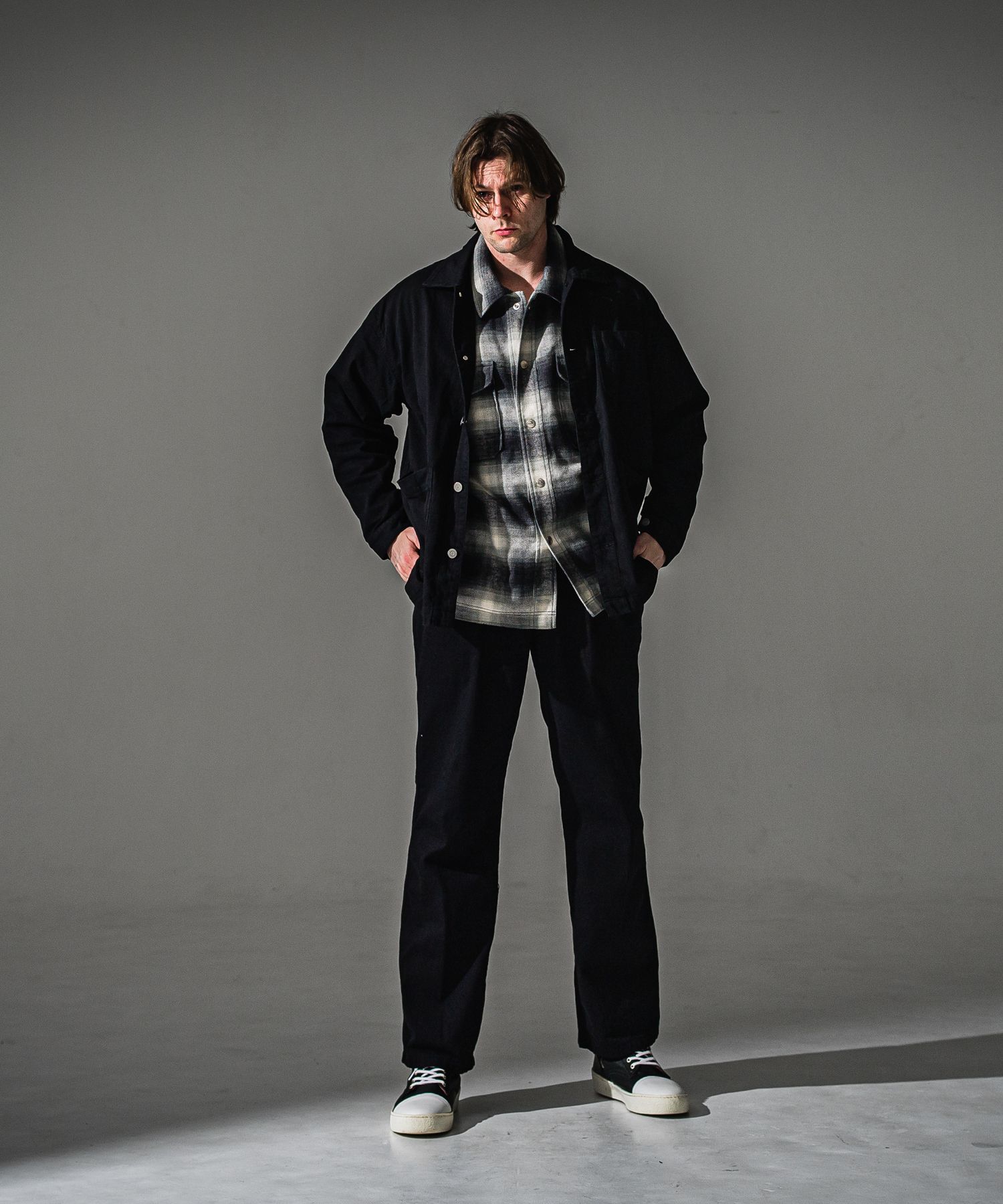 FLANNEL CHECK JK / RC41-JK-006 / フランネルチェックCPOジャケット / ブラック (8月下旬入荷予定)