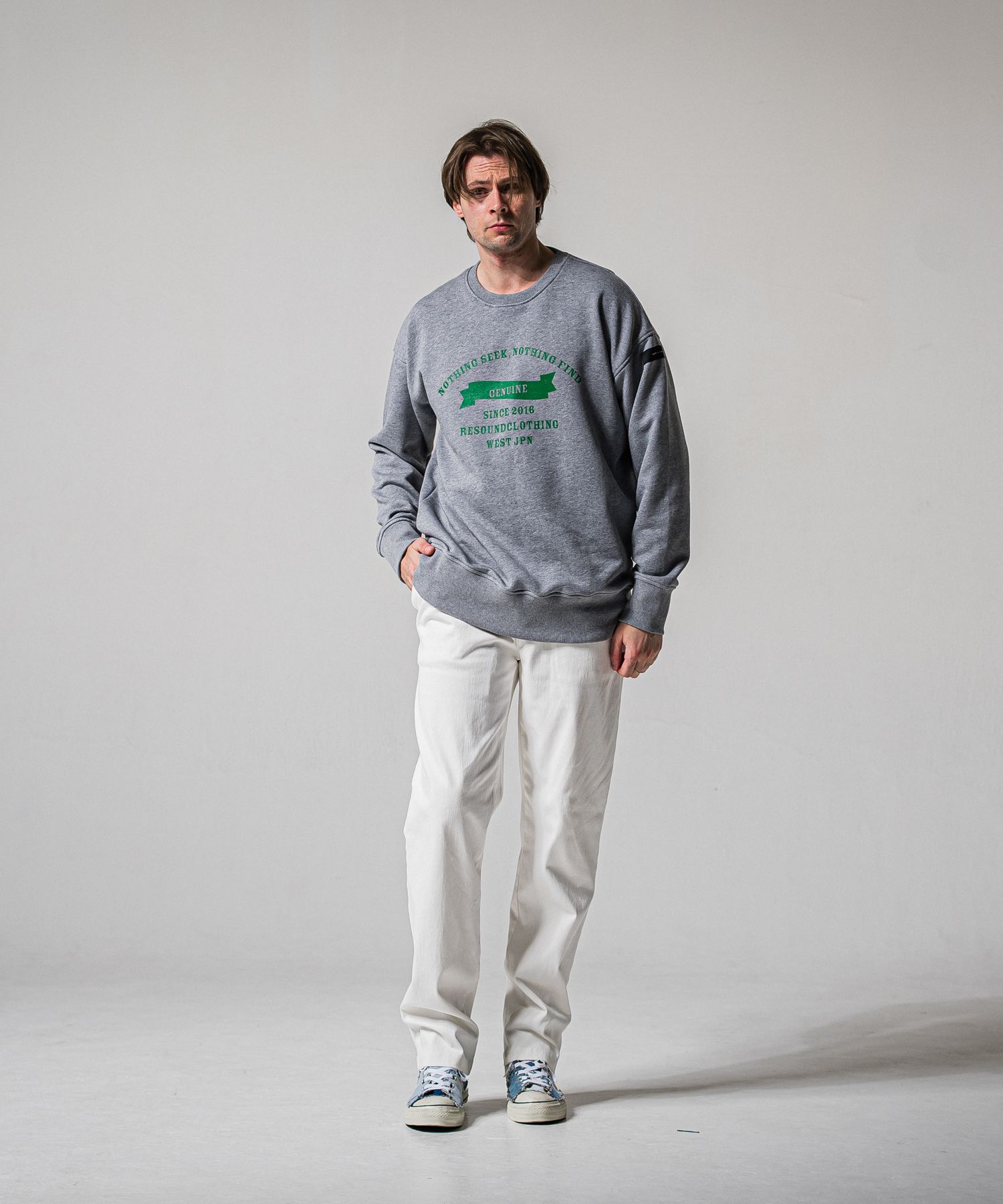 DENIM JERSEY WIDE PT / RC39-ST-016WTD / ライトオンスデニムジャージ ワイドパンツ / ホワイト (1月下旬入荷予定)