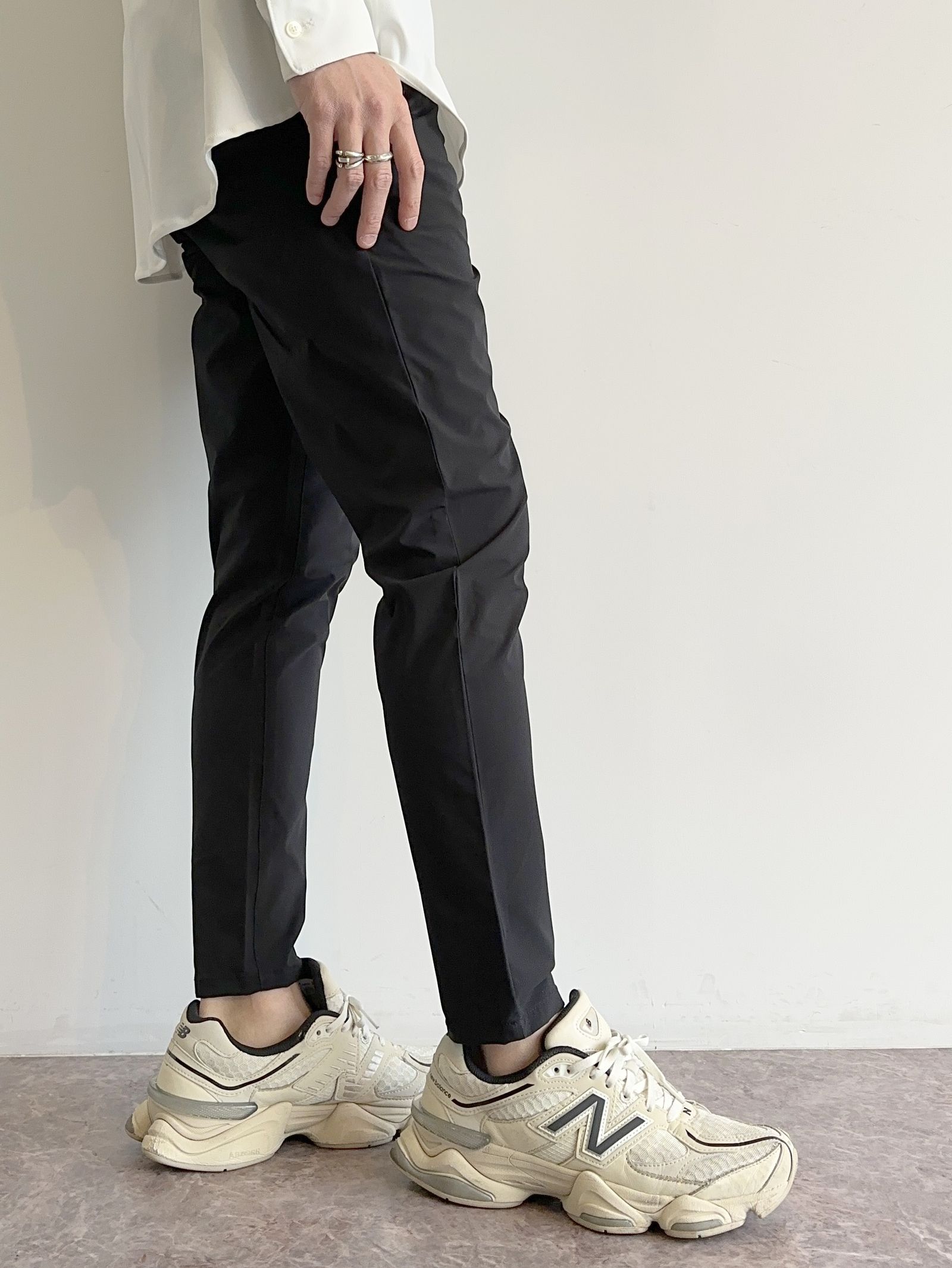 PAT TIGHT EASY PANTS / RC31-ST-037 / ベルト付きイージーパンツ / ナイロンブラック
