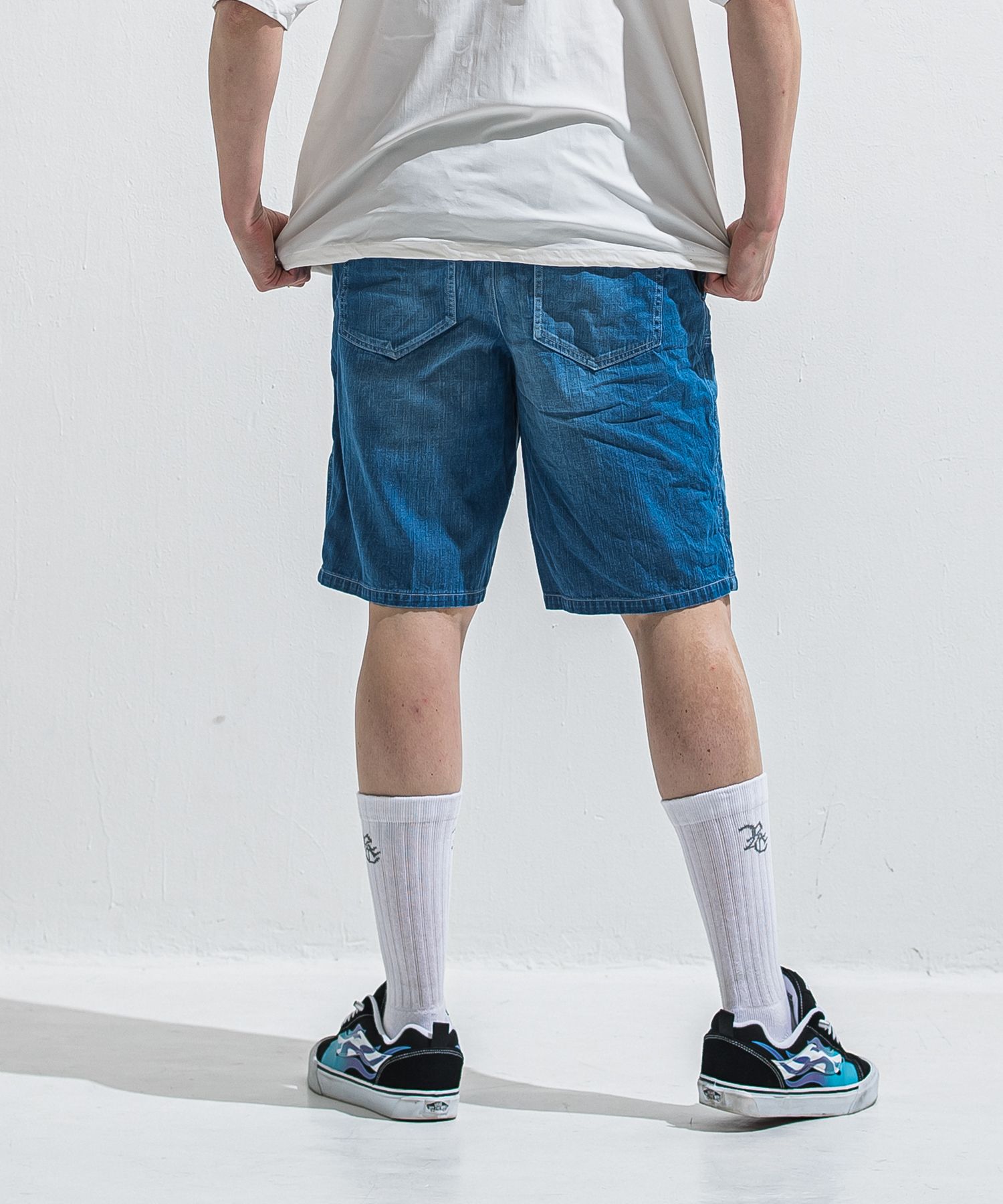 DOUBLE KNEE SHORTS / RC40-HP-007 / ダブルニーデニムハーフパンツ / インディゴユーズド (6月上旬入荷予定)