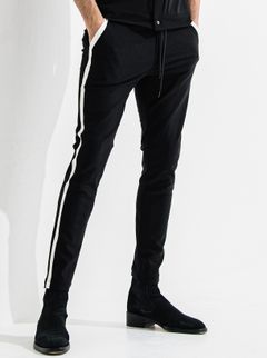 TUXEDO EASY PANTS / OR2-ST-009 / レザーラインイージーパンツ / ブラック×ホワイト (7月中旬入荷予定)