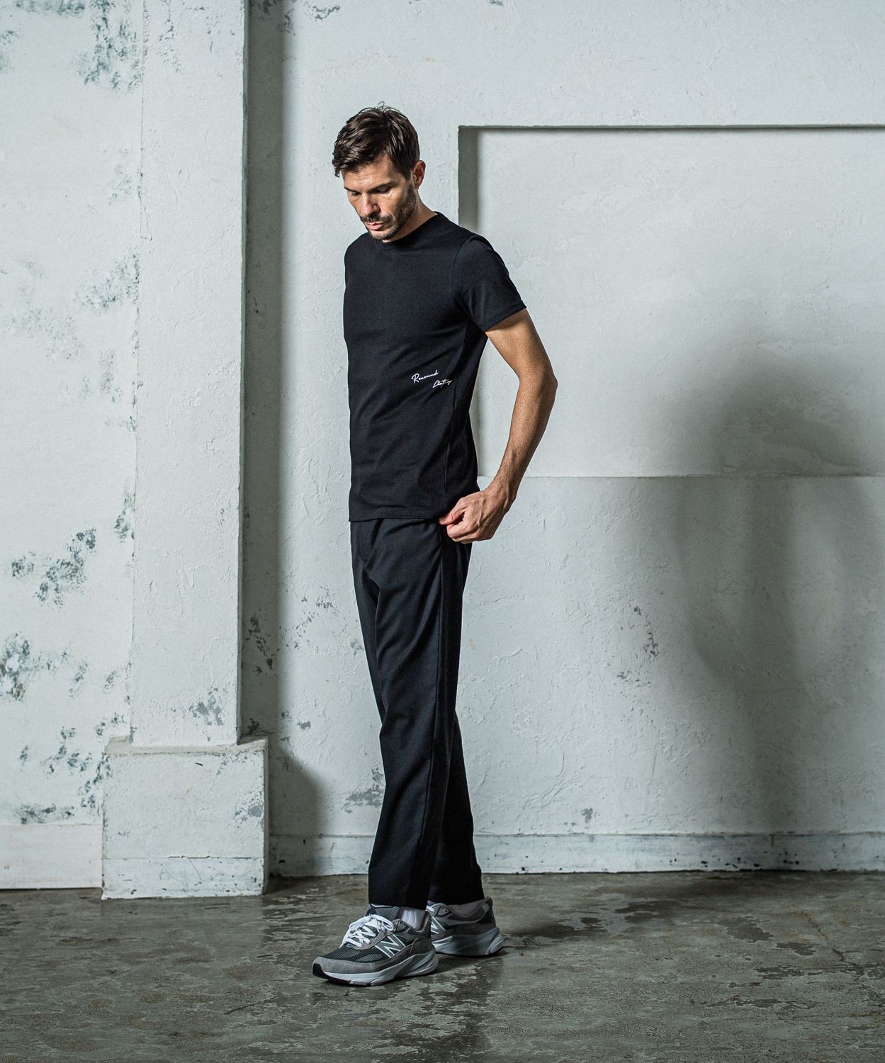 PAT WIDE EASY PANTS / RC35-ST-036 / ワイドテーパードパンツ / ブラック