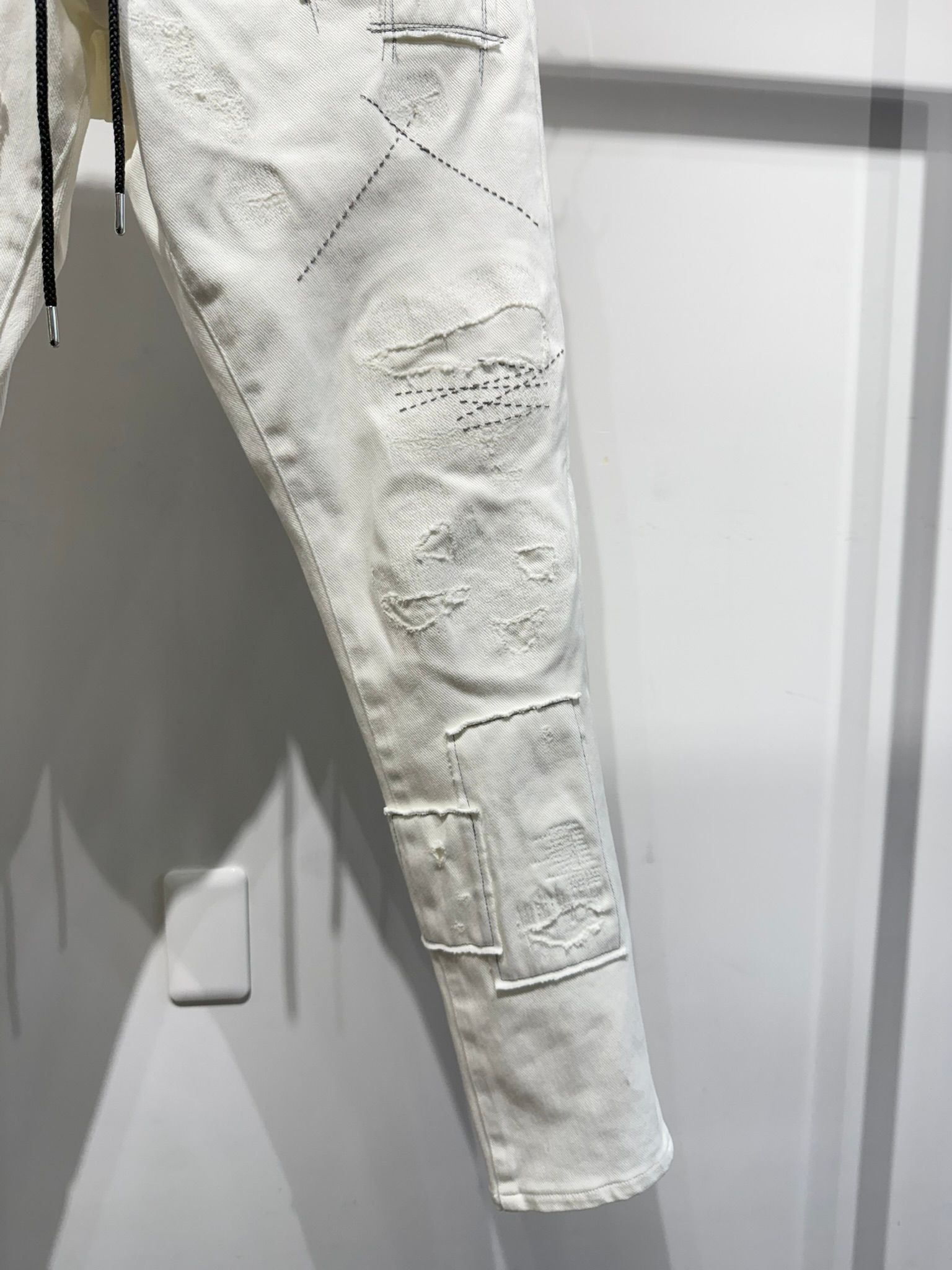 MICK DENIM JERSEY / RC35-ST-020 / デニムジャージテーパードパンツ / ホワイトリメイク