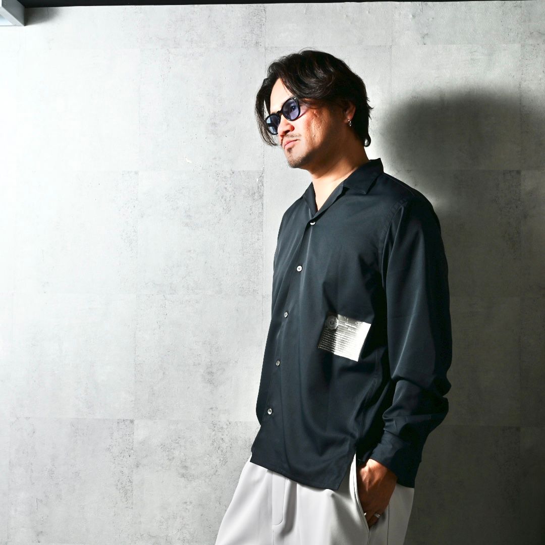 WILL SHIRTS / DP1-SH-001 / ウィルプリントオープンカラーシャツ / ブラック (3月中旬入荷予定)