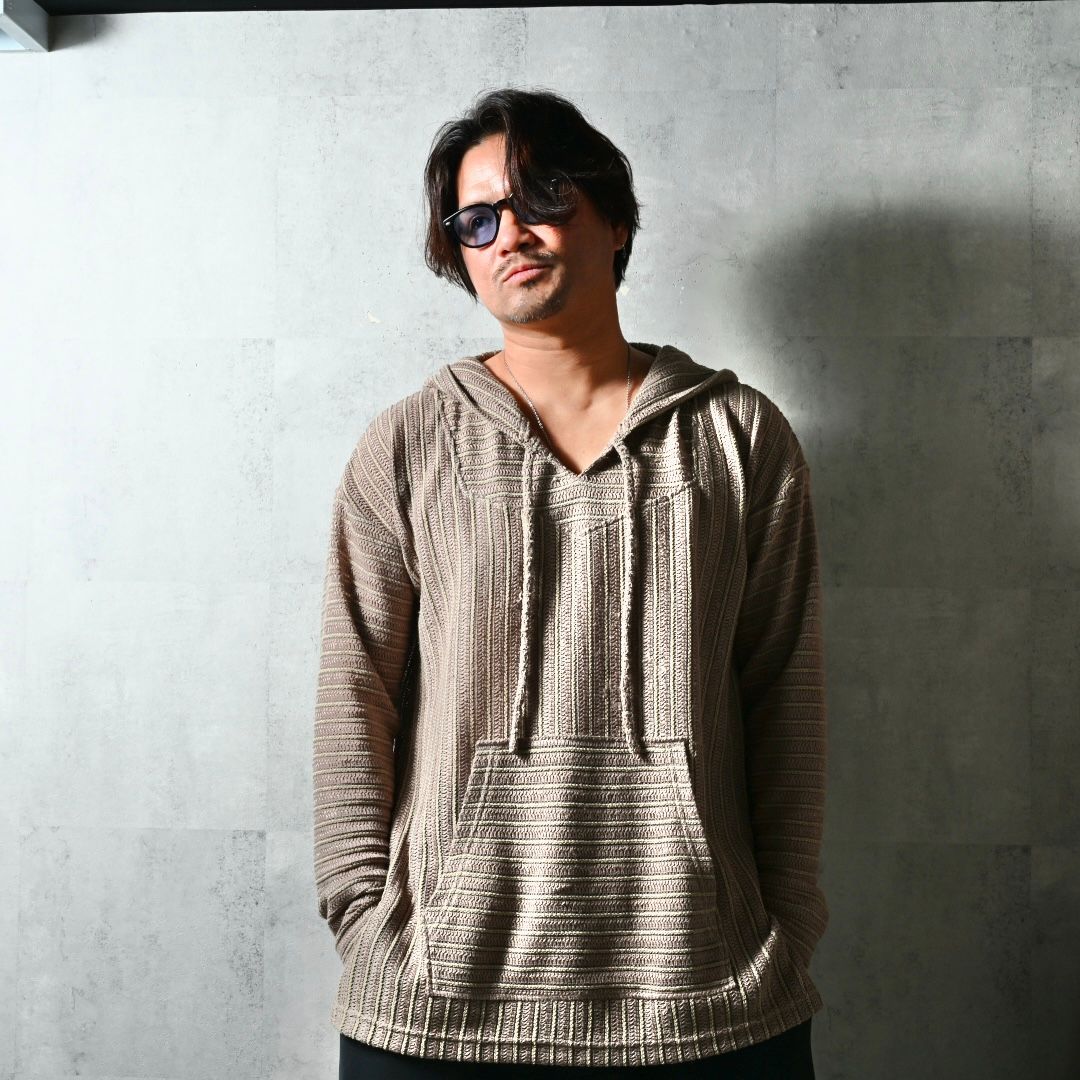 RUSSEL MEXICAN HOODIE / DP1-C-003 / ラッセル織りメキシカンパーカー / ブラウン (3月上旬入荷予定)