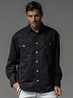 JAMES OVER SUEDE SHIRT / RC37-SH-003 / スエードエコレザーシャツ / ブラック