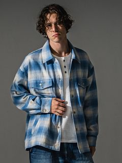 FLANNEL CHECK JK / RC41-JK-006 / フランネルチェックCPOジャケット / サックスブルー (8月下旬入荷予定)