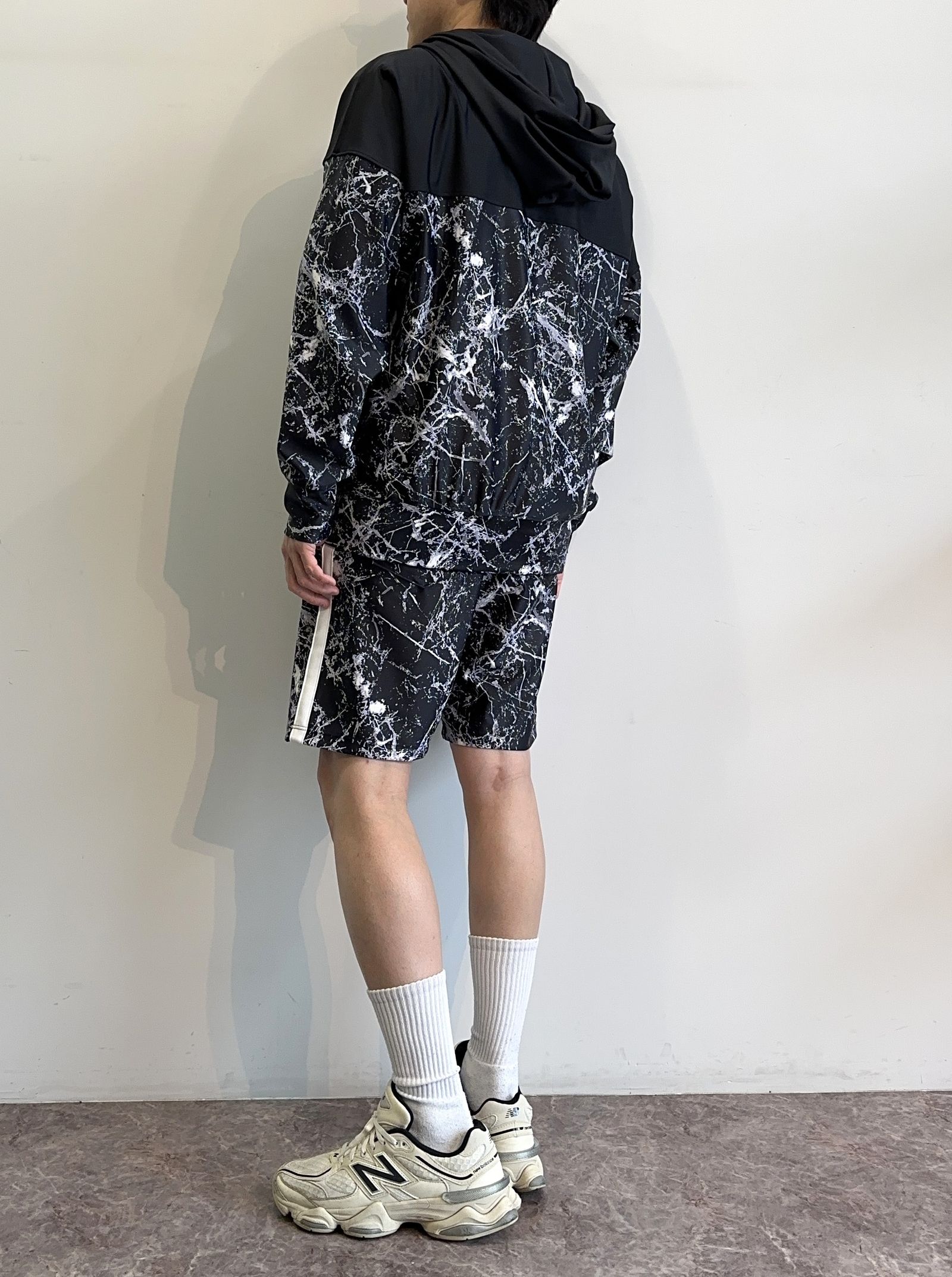 PAISELY RUSH OVER ZIPUP HOODIE / RC32-C-001 / ラッシュガードパーカー / ペイントブラック