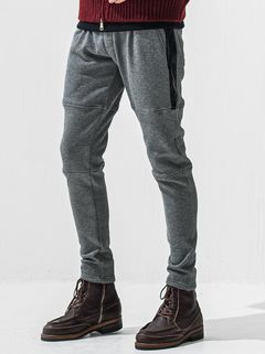 VELOURS FLEECE JT PT / RC42-ST-045 / 裏起毛切り替えラインタックパンツ / チャコール (11月中旬入荷予定)