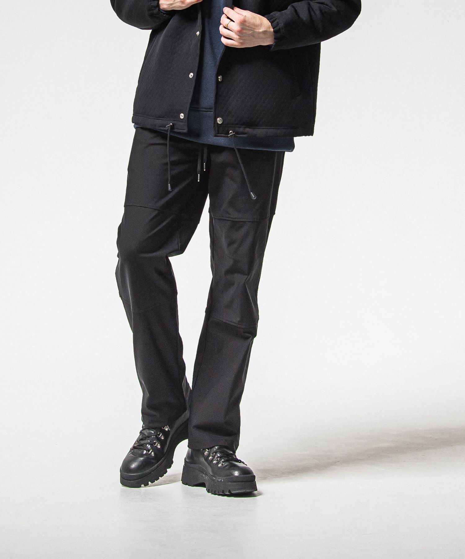 JOHNSON LINE HEAT WIDE TUCK PANTS / RC38-ST-009HWT / 裏起毛ジョンソンラインワイドタックパンツ / ブラック×ブラック (10月下旬入荷予定)
