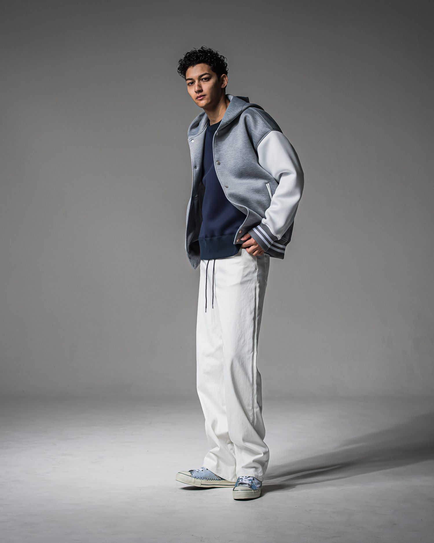 KING DENIM JERSEY / BASIC-ST-005 / デニムジャージ バギーワイドパンツ / ホワイト
