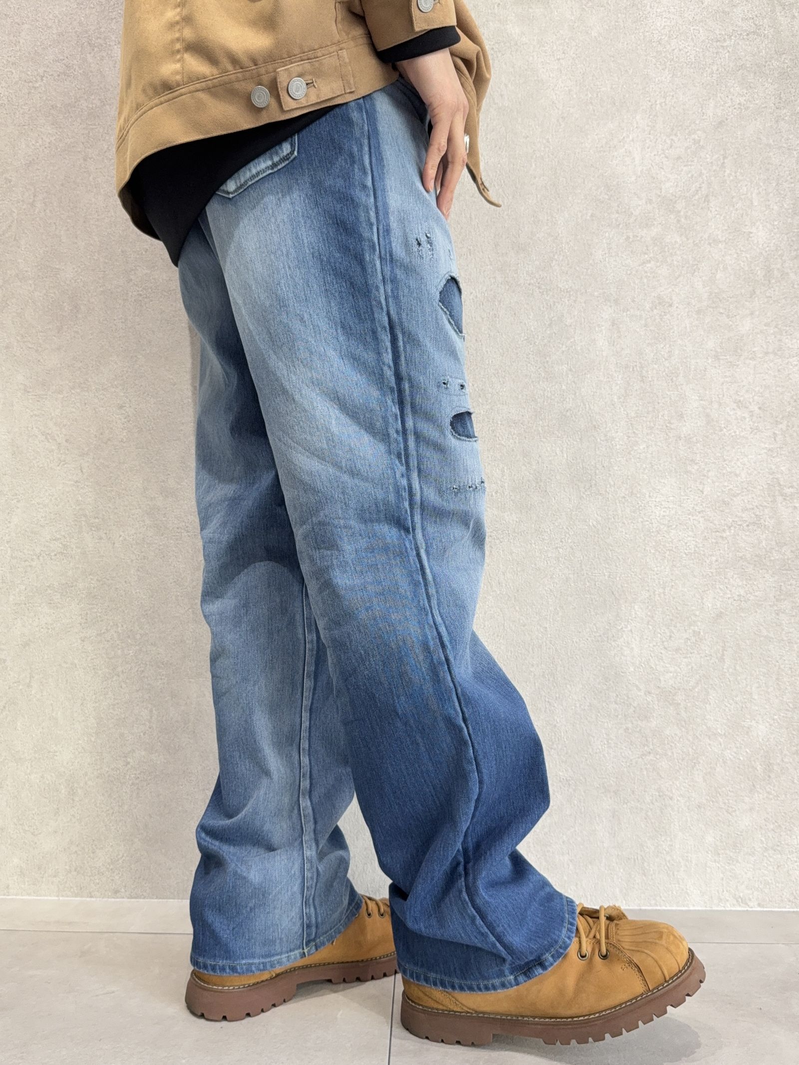 KING DENIM JERSEY / RC38-ST-005 / デニムジャージバギーワイドパンツ / インディゴクラッシュ