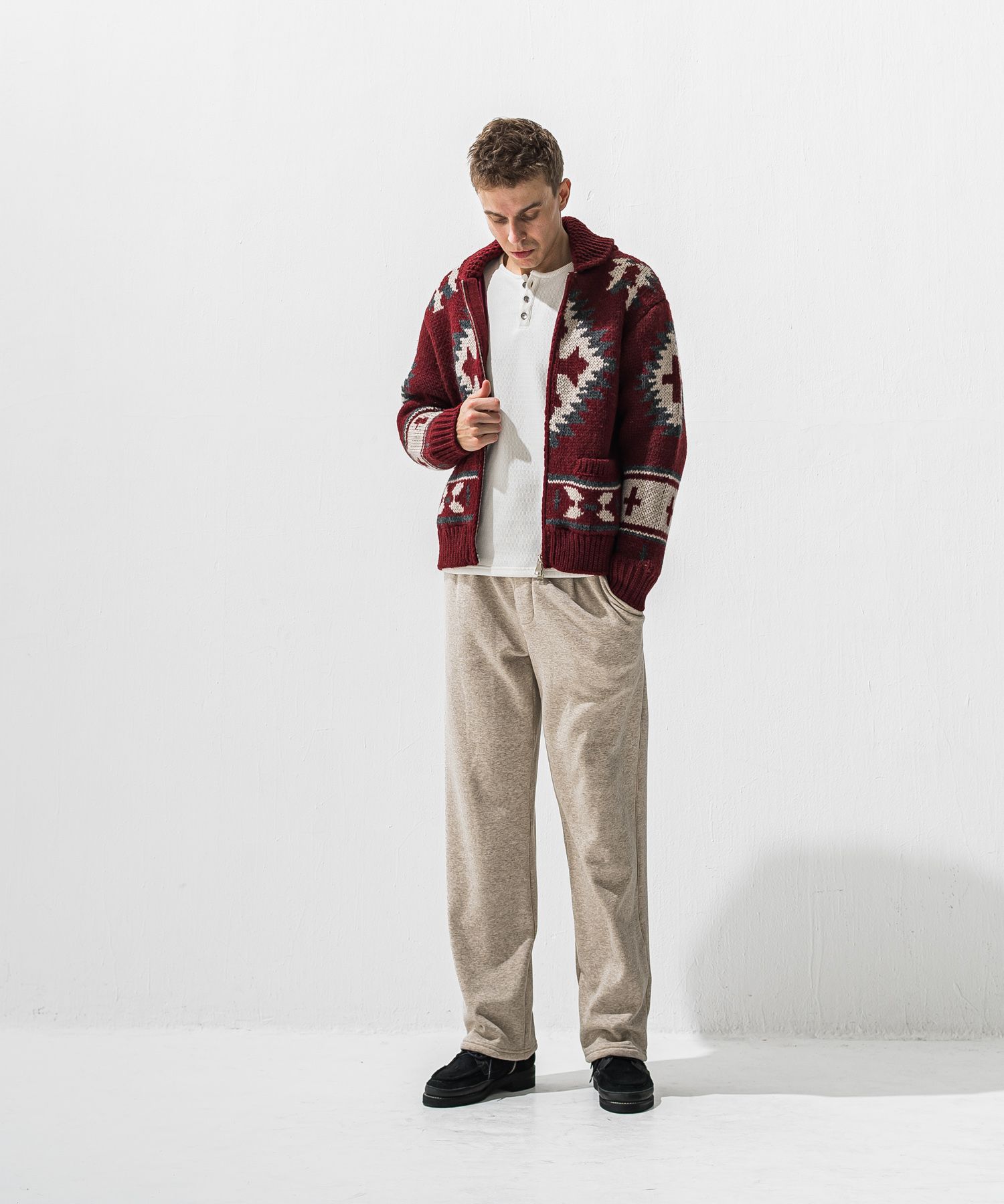 COWICHAN / RC42-K-001 / カウチンセーター / ワインレッド (11月中旬入荷予定)