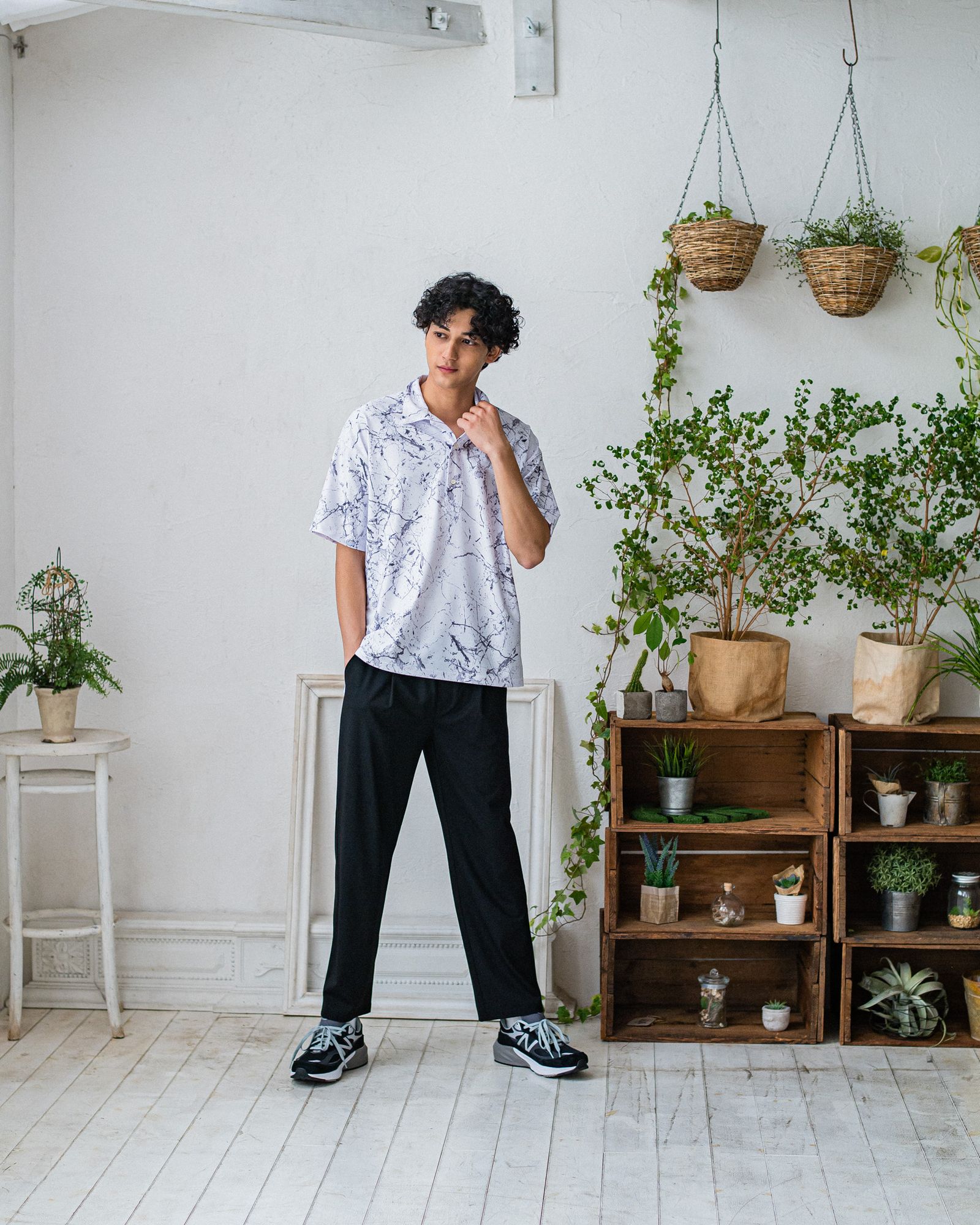 CHRIS EASY WIDE TUCK PANTS / RC32-ST-016WT / ワイドタックパンツ / ブラック