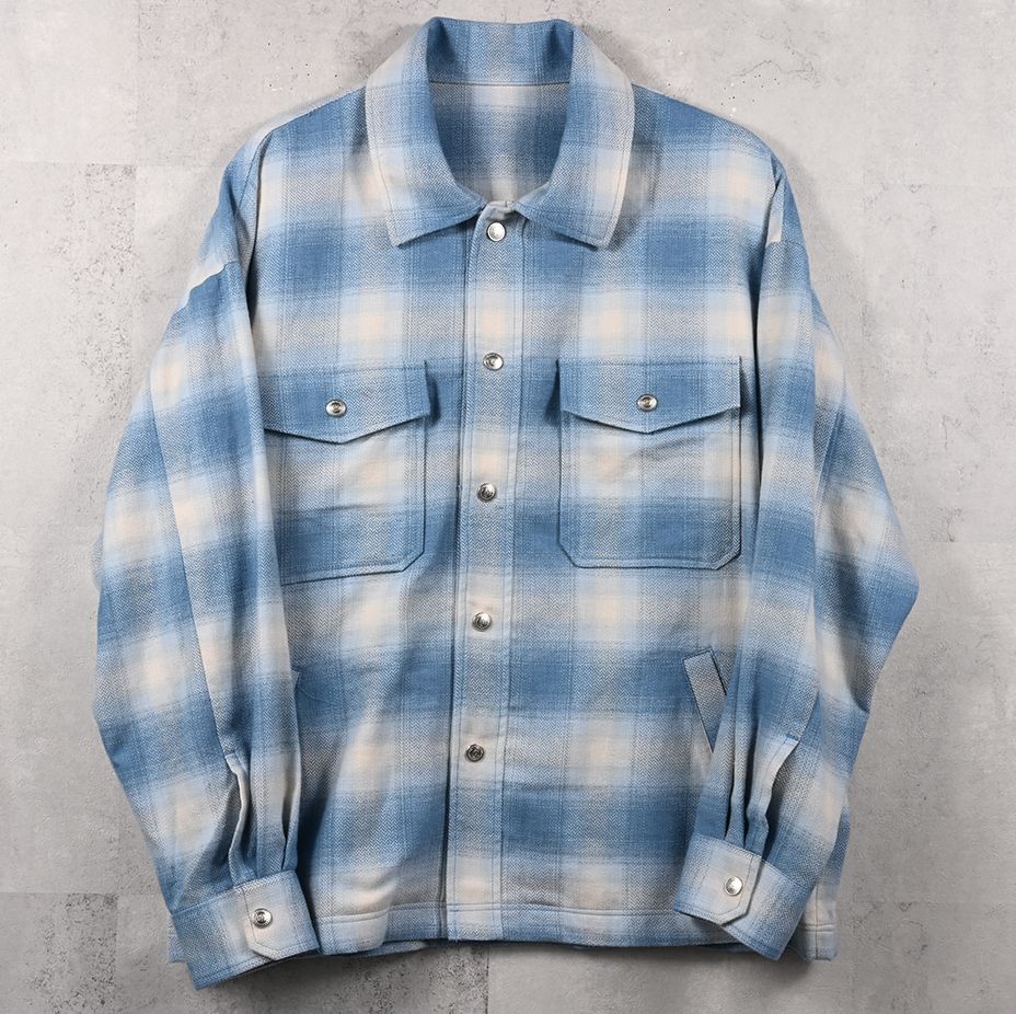 FLANNEL CHECK JK / RC41-JK-006 / フランネルチェックCPOジャケット / サックスブルー (8月下旬入荷予定)