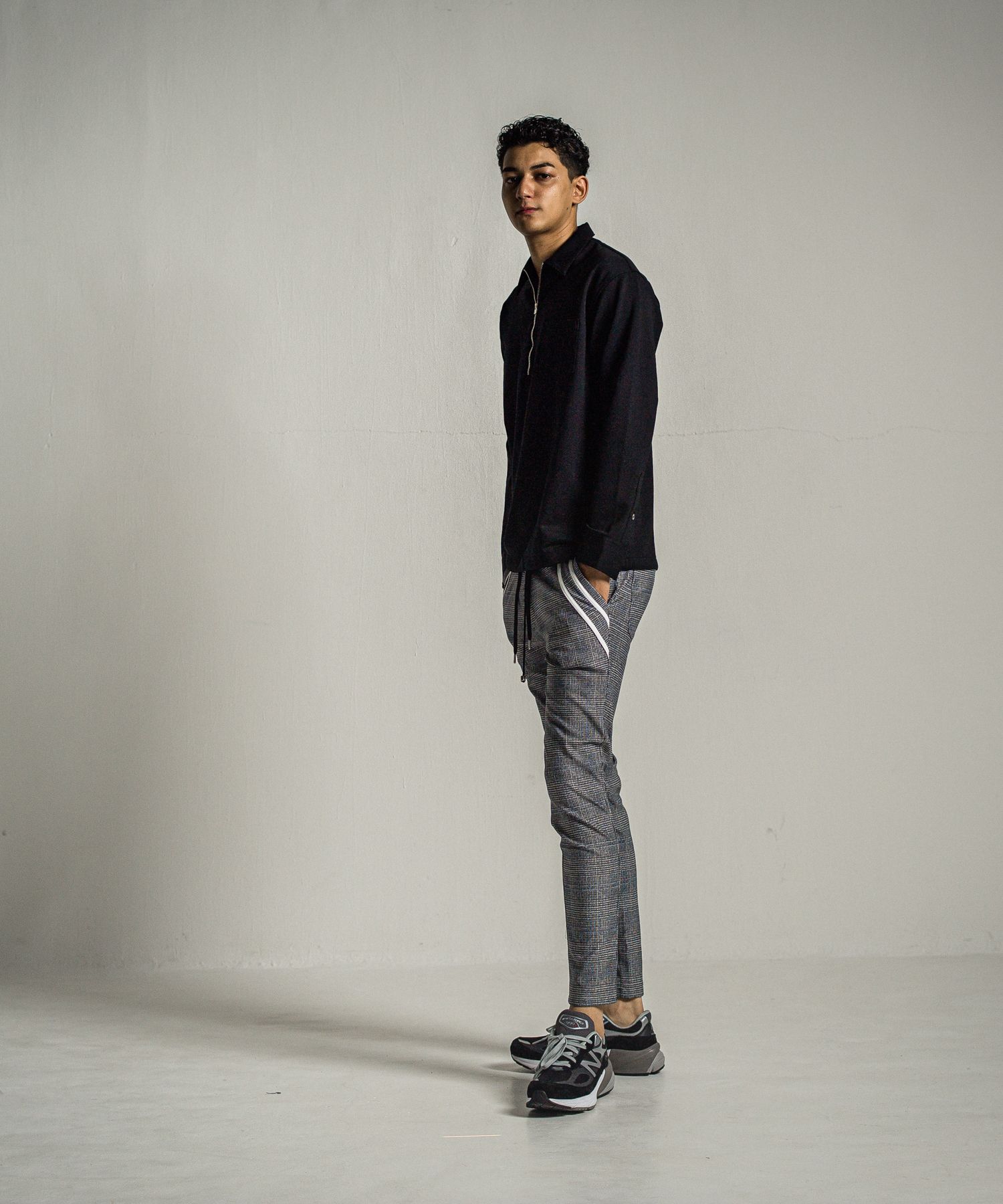 PULLOVER JERSEY SHIRT / RC34-SH-002 / 裏起毛ハーフジップシャツ / ブラック