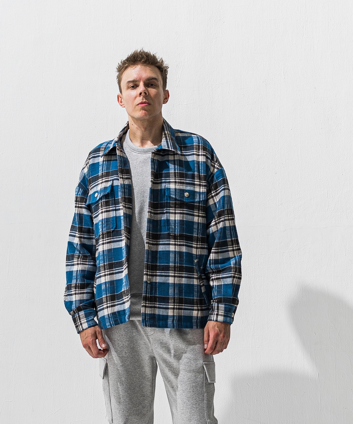 OLD SLABL CHECK JK / RC42-JK-005 / チェックCPOジャケット / ブルー (12月下旬入荷予定)