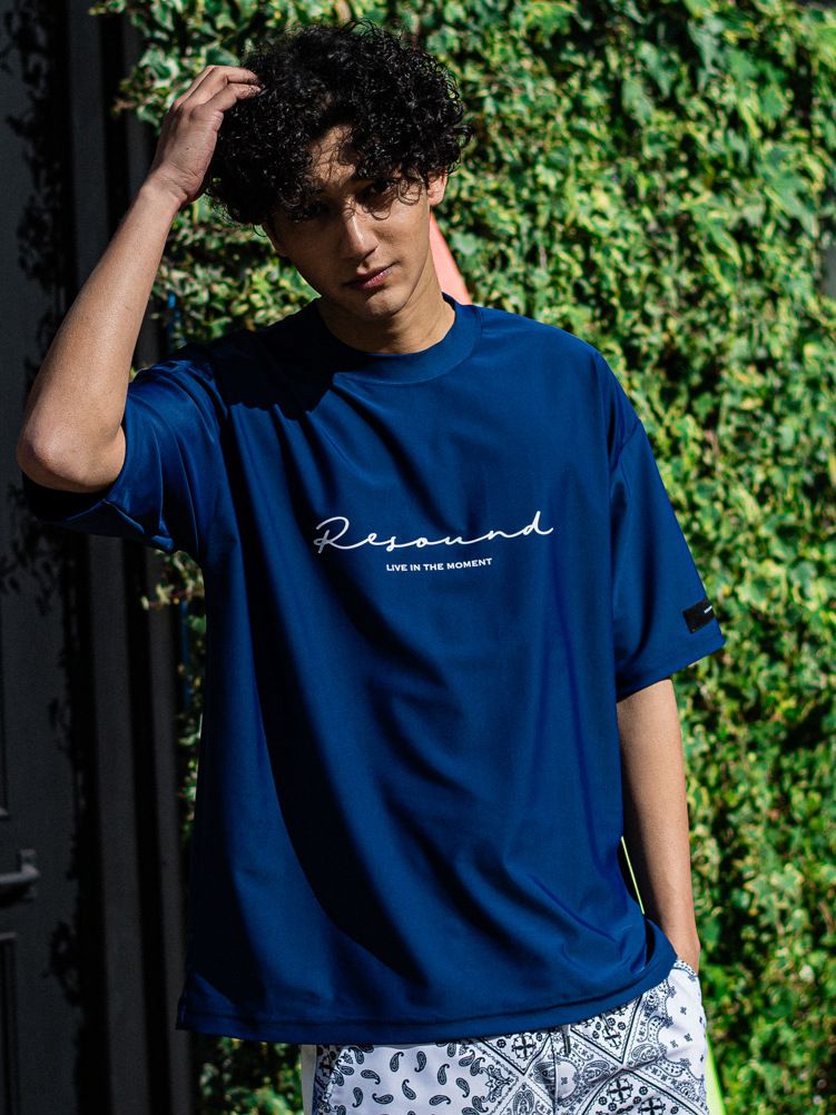 HANDWRITING RUSH OVER T / RC32-T-010 / ハンドライティングロゴラッシュガードビッグTシャツ / ネイビー