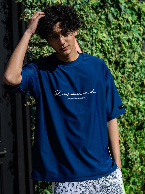 HANDWRITING RUSH OVER T / RC32-T-010 / ハンドライティングロゴラッシュガードビッグTシャツ / ネイビー