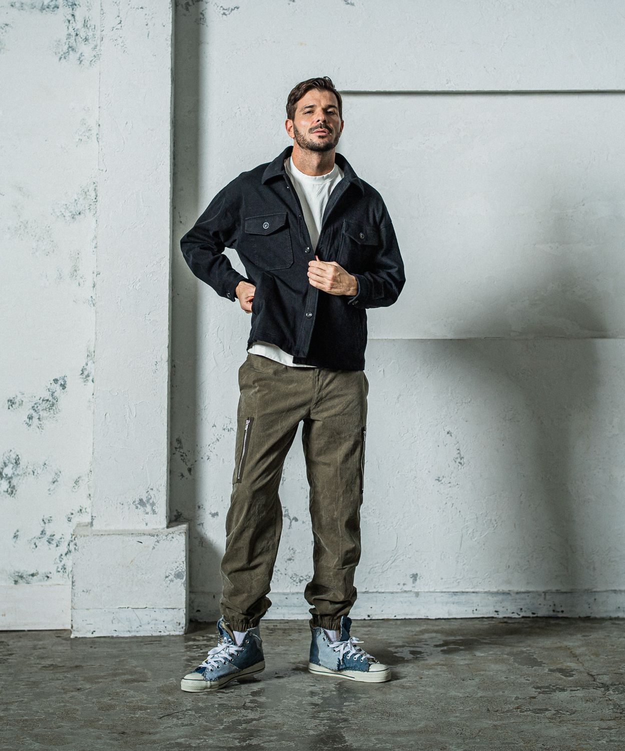 DAVID CARGO PANTS / RC35-ST-040 / ミリタリー裾ゴムカーゴパンツ / ヴィンテージカーキ