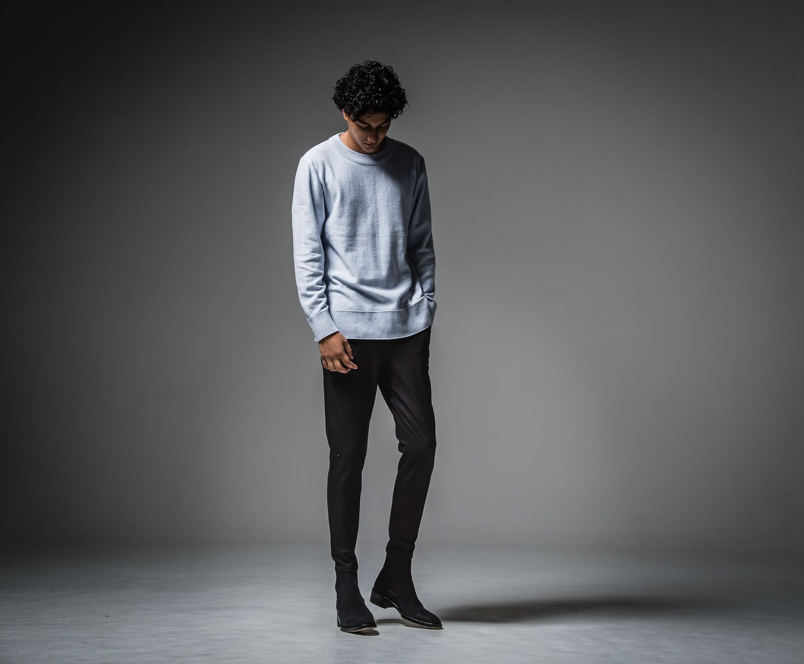 OUT SEAM SWEATER / RC30-K-001 / アウトシームニット / サックス