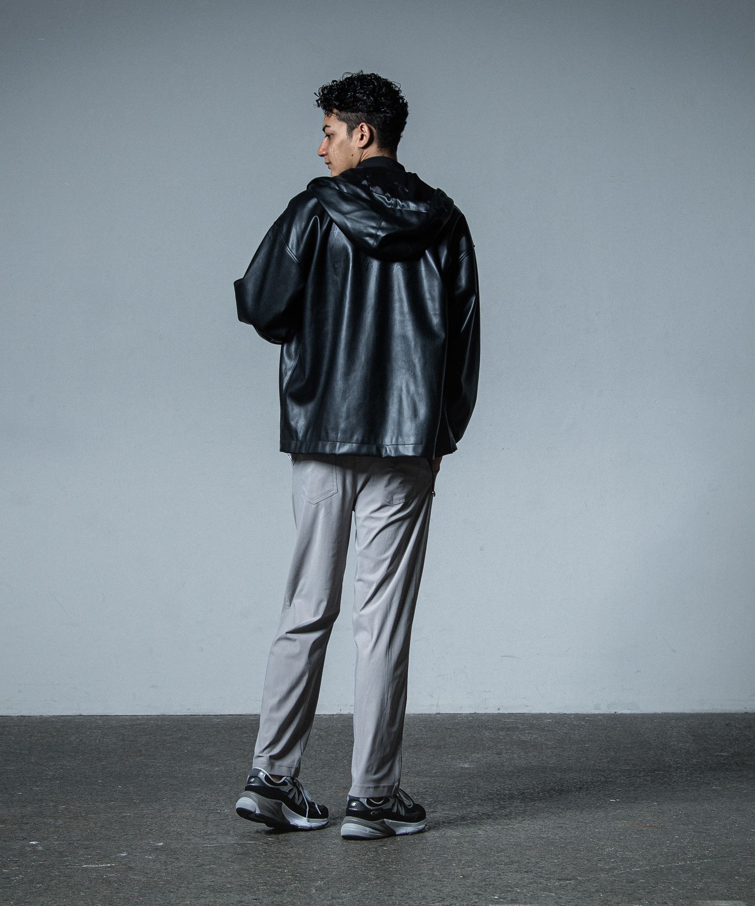 COACH HOODIE / RC33-JK-009 / レザーコーチパーカー / ブラック