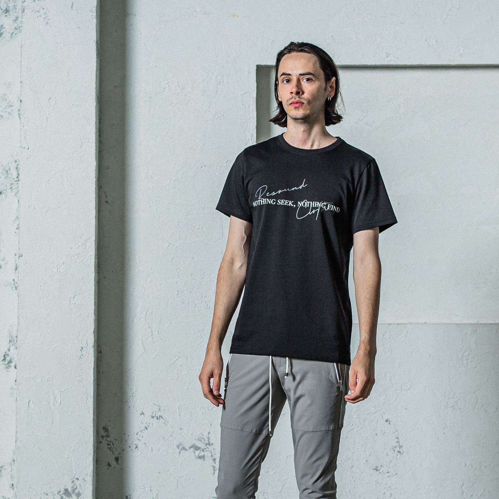 NSNF BASIC TEE / RC35-T-003 / メッセージロゴジャストTシャツ / ブラック