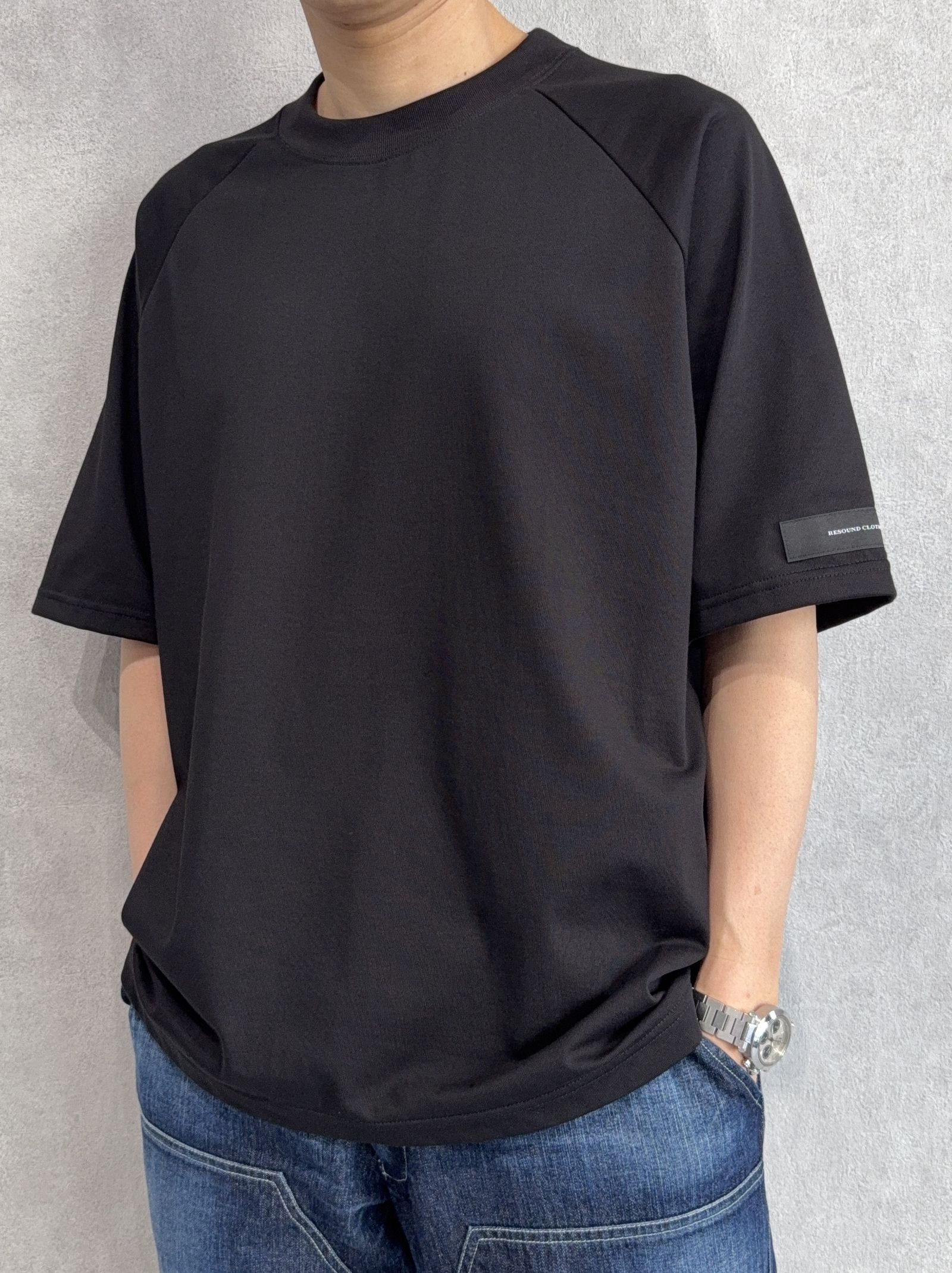 BACK RC RAGLAN OVER TEE / RC39-T-001 / バックロゴラグランビッグTシャツ / ブラック