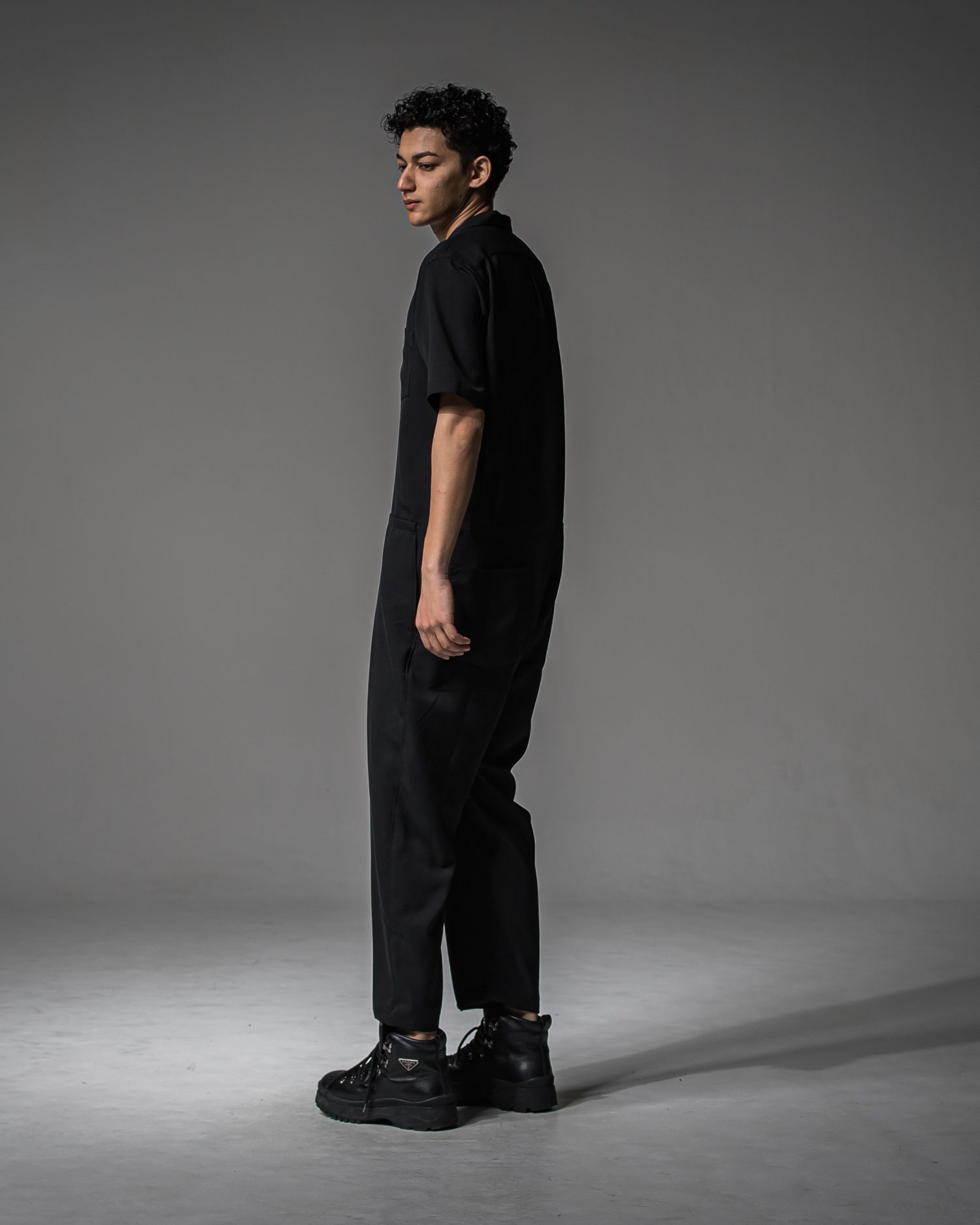 RAGE TWILL HALF ALL IN ONE / DP1-TN-001 / 半袖シャツオールインワン / ブラック (3月中旬入荷予定)