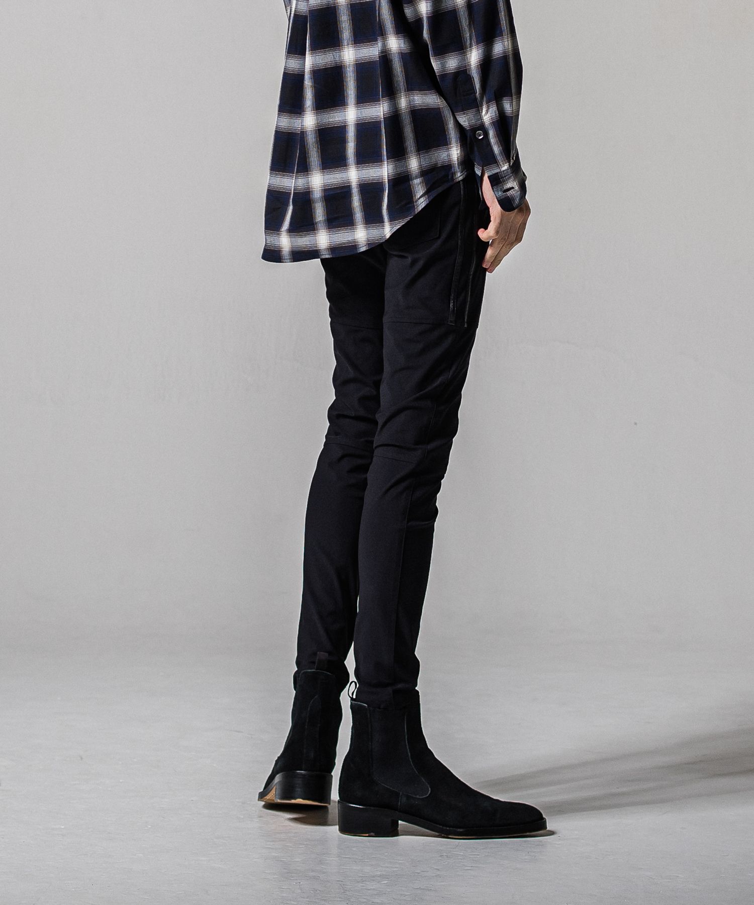 JOHNSON LINE NYLON PT / BASIC-ST-009 / ジョンソンナイロンラインパンツ / ブラック×レザーブラック (3月上旬入荷予定)