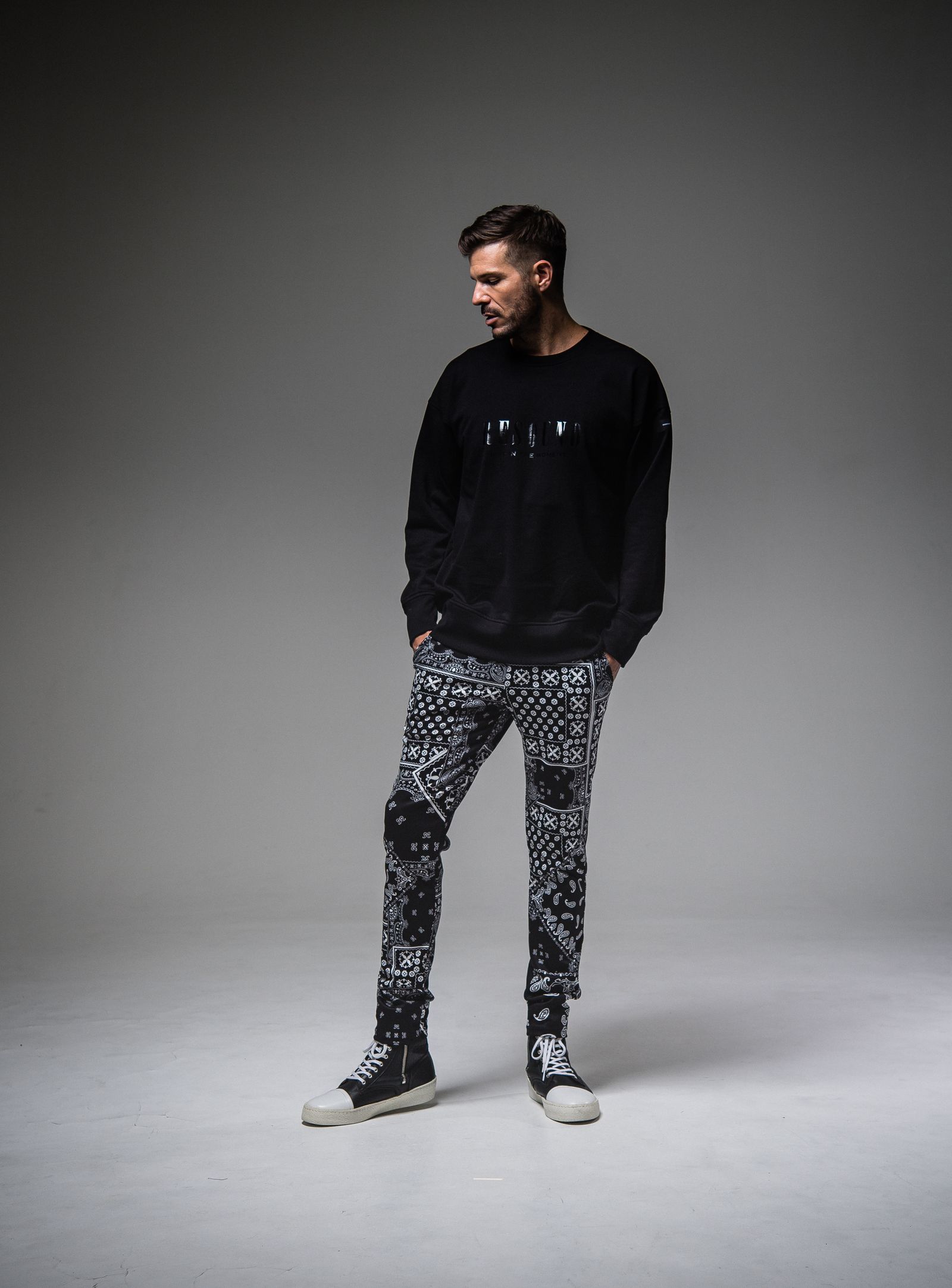CHRIS EASY PANTS / RC25-ST-016 / バンダナイージーパンツ / ペイズリーブラック※