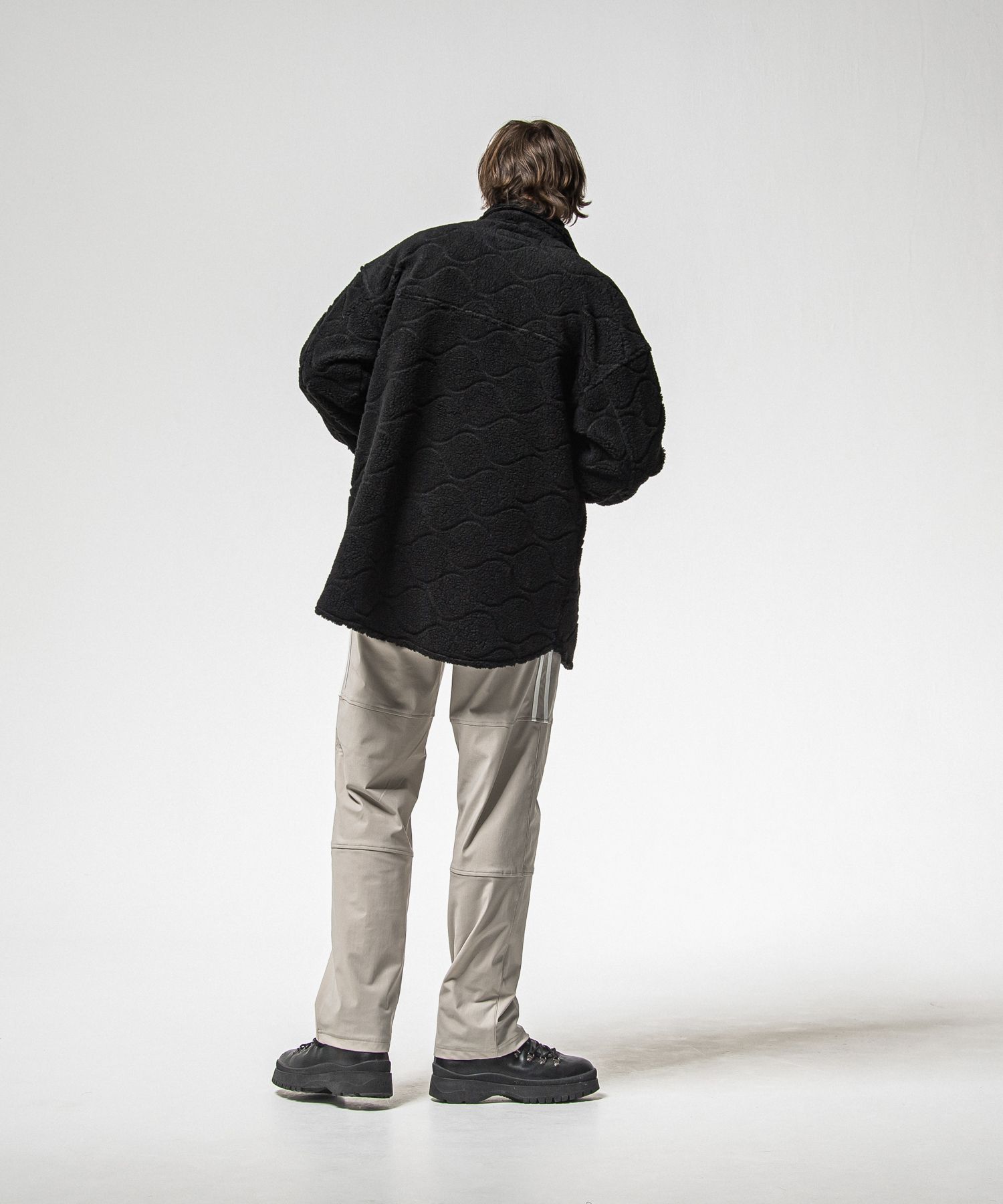 JOHNSON LINE HEAT WIDE TUCK PANTS / RC38-ST-009HWT / 裏起毛ジョンソンラインワイドタックパンツ / グレー×ホワイト (10月下旬入荷予定)