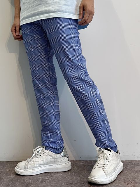 CHRIS EASY CHECK PANTS / RC28-ST-016 / チェックイージーパンツ / グレンチェックブルー