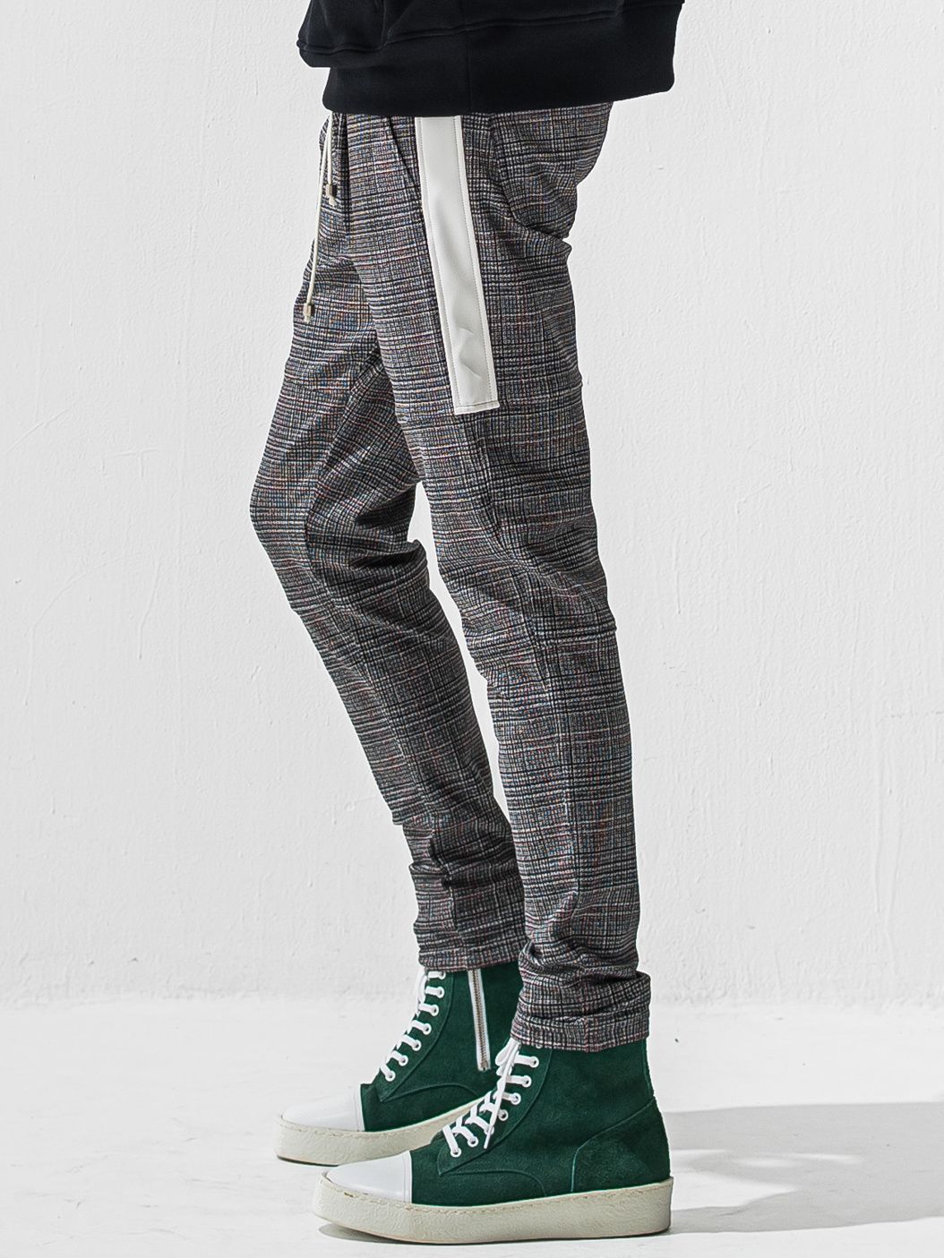 JT HEAT CHECK PT / RC42-ST-045 / 裏起毛切り替えラインタックパンツ / グレンチェック グレー×オレンジ (11月中旬入荷予定)