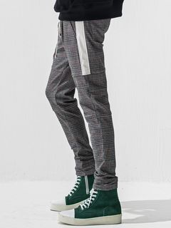 JT HEAT CHECK PT / RC42-ST-045 / 裏起毛切り替えラインタックパンツ / グレンチェック グレー×オレンジ (11月中旬入荷予定)