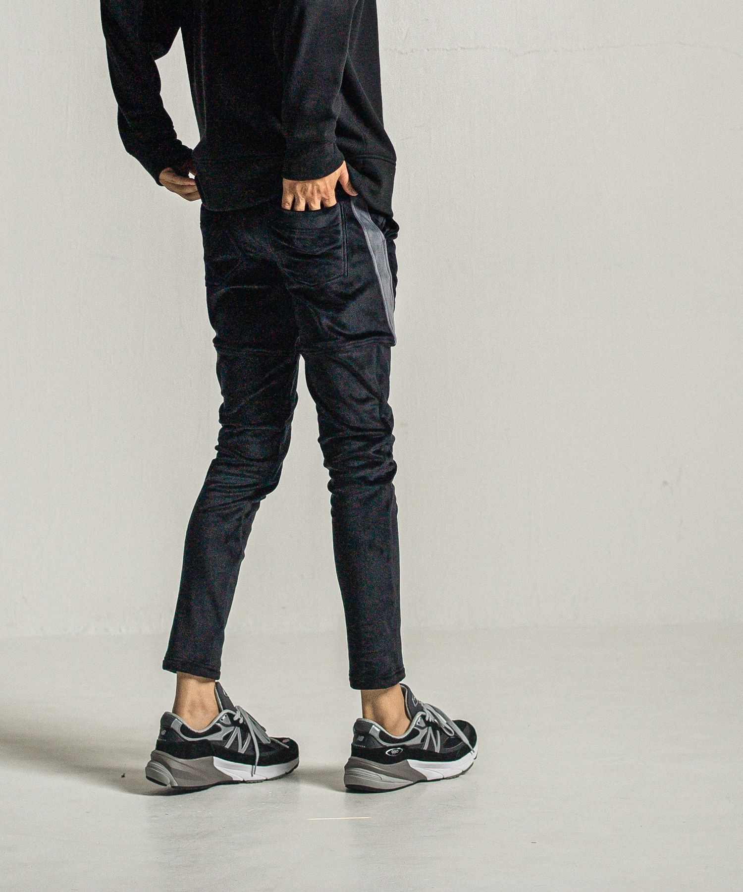VELOURS TYLER PANTS / RC34-ST-026BH / ベロアフリースラインイージーパンツ / ブラック
