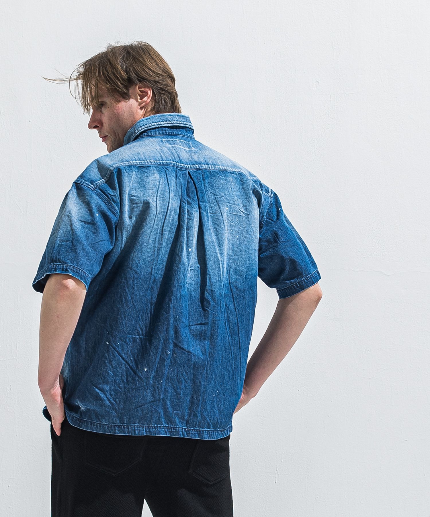 HALF DENIM SHIRTS / RC40-SH-002 / デニム半袖シャツ / ダークインディゴ (6月上旬入荷予定)