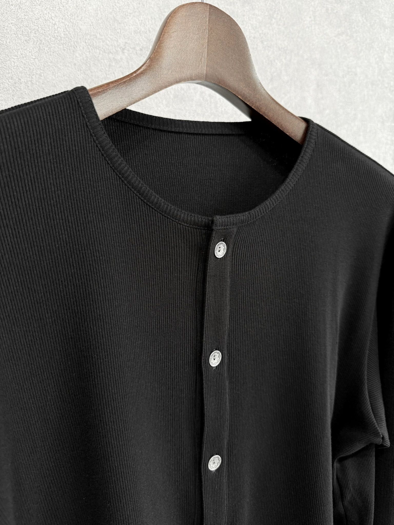 RIB HENRY LONGSLEEVE / RC41-T-005 / リブヘンリーネック長袖Tシャツ / ブラック