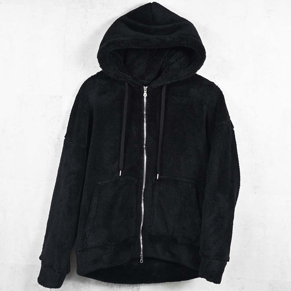 BOA ZIP LOOSE HOODIE / RC38-C-007 / ボアジップパーカー / ブラック (11月中旬入荷予定)