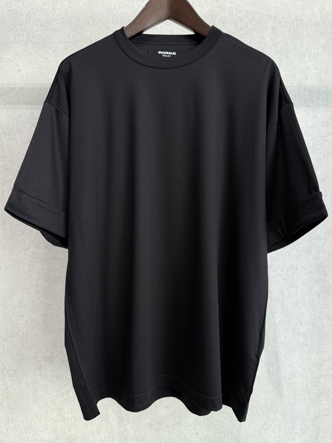 ダブルシルケットロールアップボックスTシャツ / ust-26070 / ブラック