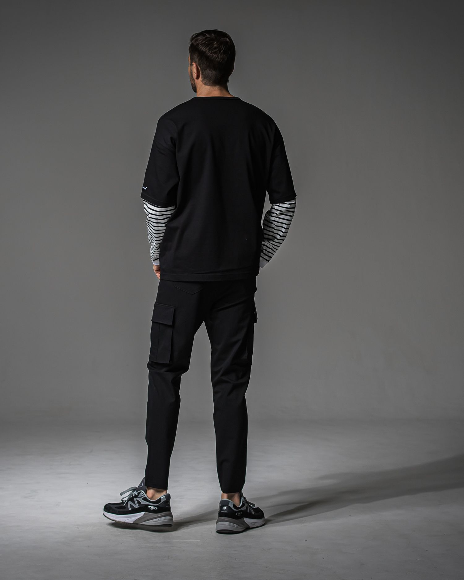 FAKE LAYERED LONG SLEEVE / RC37-T-004 / レイヤードロングスリーブTシャツ / ブラック×ボーダー