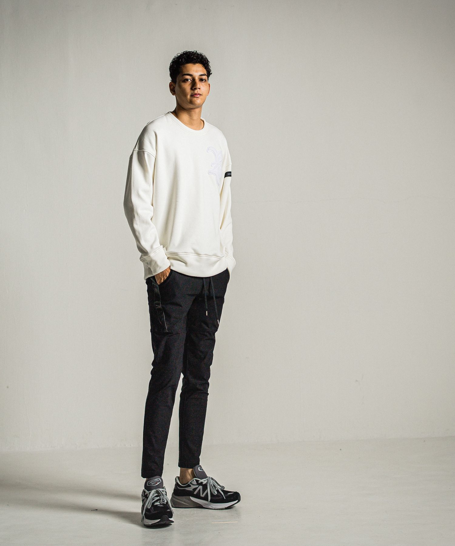 TYLER PANTS / RC34-ST-026H / 裏起毛レザーラインイージーパンツ / ブラック