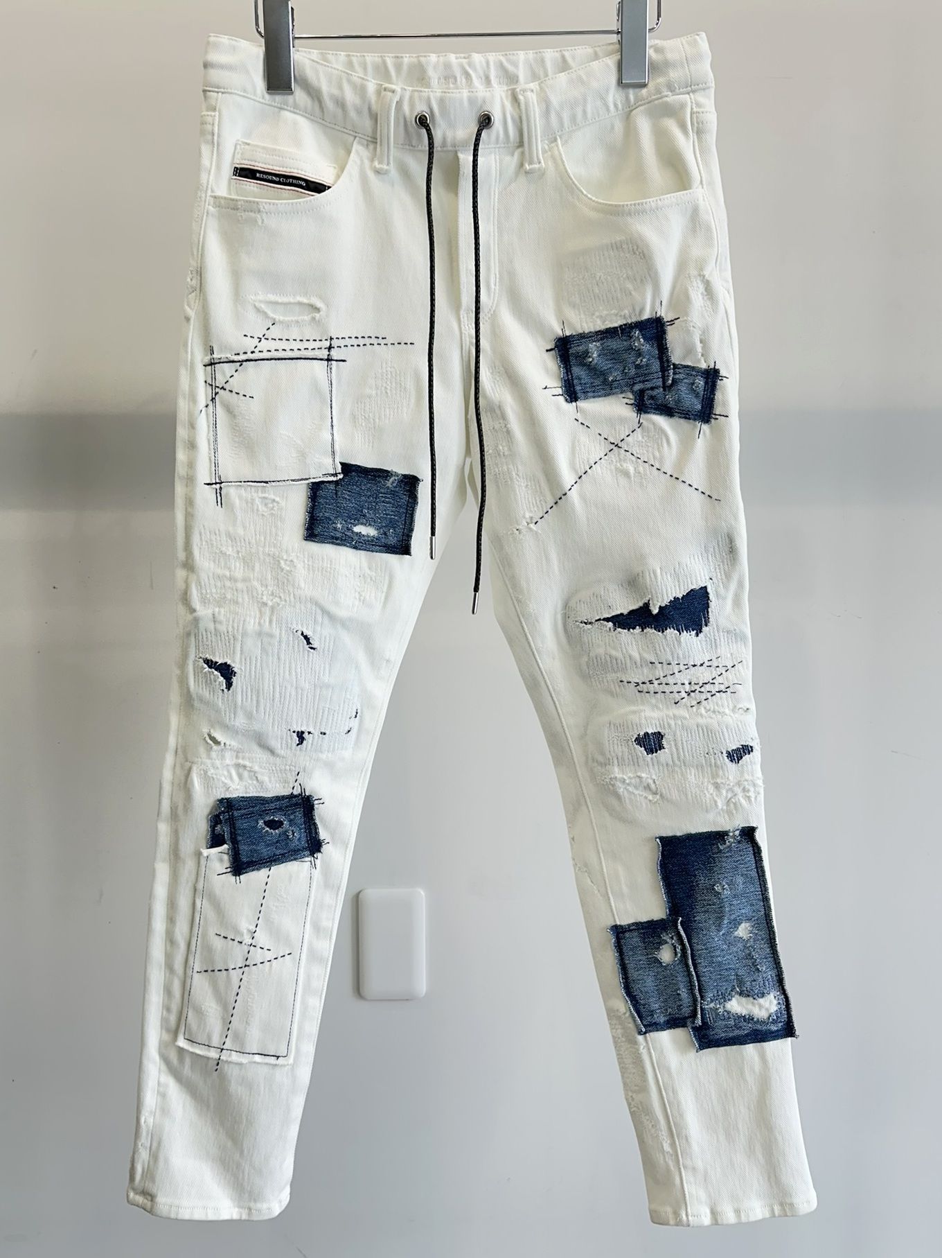 MICK DENIM JERSEY / BASIC-ST-020 / デニムジャージテーパードパンツ / ホワイトリメイク (9月上旬入荷予定)