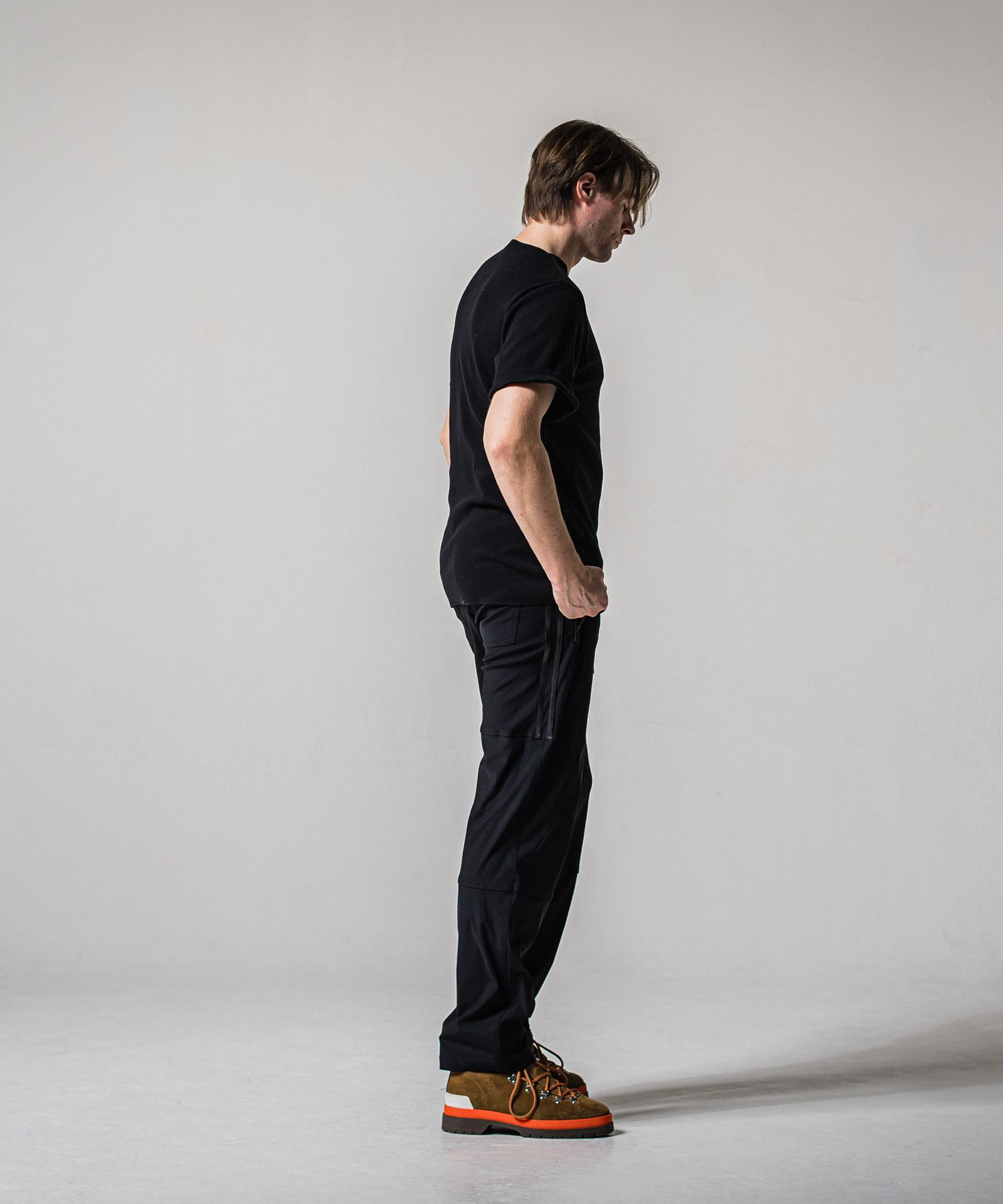 JOHNSON LINE WIDE PANTS / RC39-ST-009WT / ジョンソンラインワイドタックパンツ / ブラック×ブラック (1月下旬入荷予定)